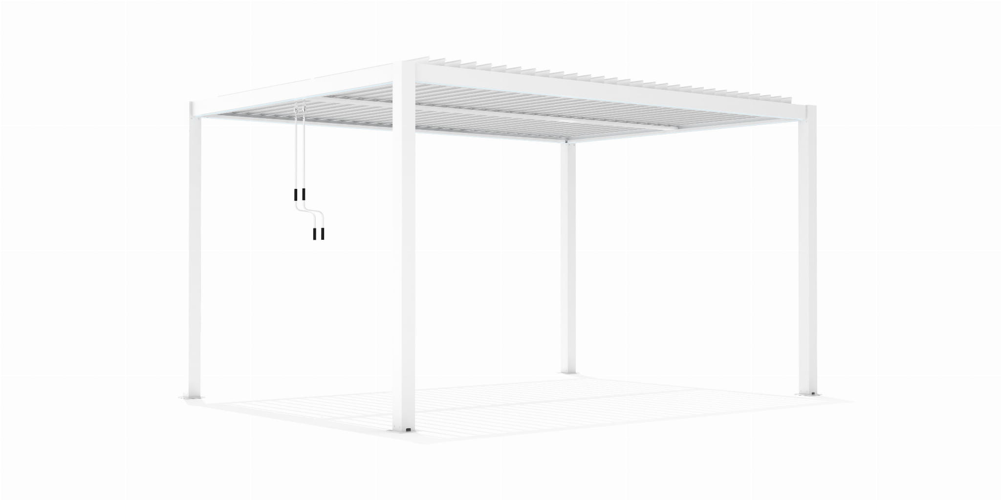 PERGOLA OGRODOWA LUXE 3x4 BIAŁA ALUMINIOWA Z LED