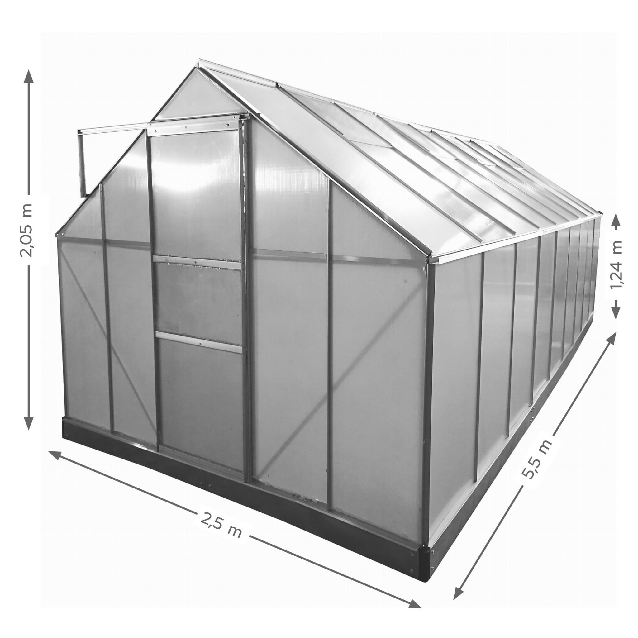 SZKLARNIA OGRODOWA Z POLIWĘGLANU  2,5 X 5,5 X 2,05 M