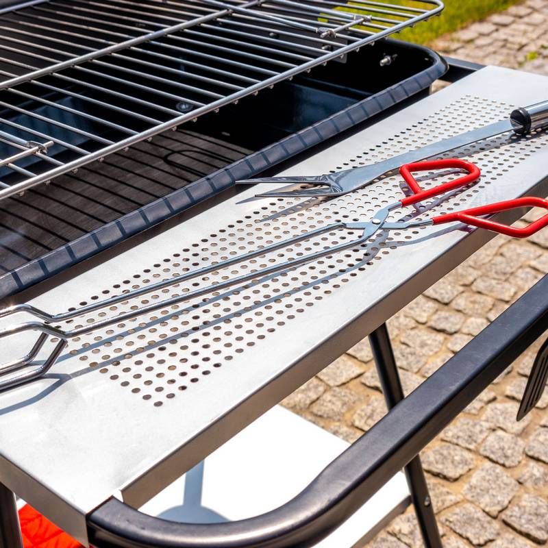 GRILL POSTOKĄTNY WĘGLOWY Z ROŻNEM