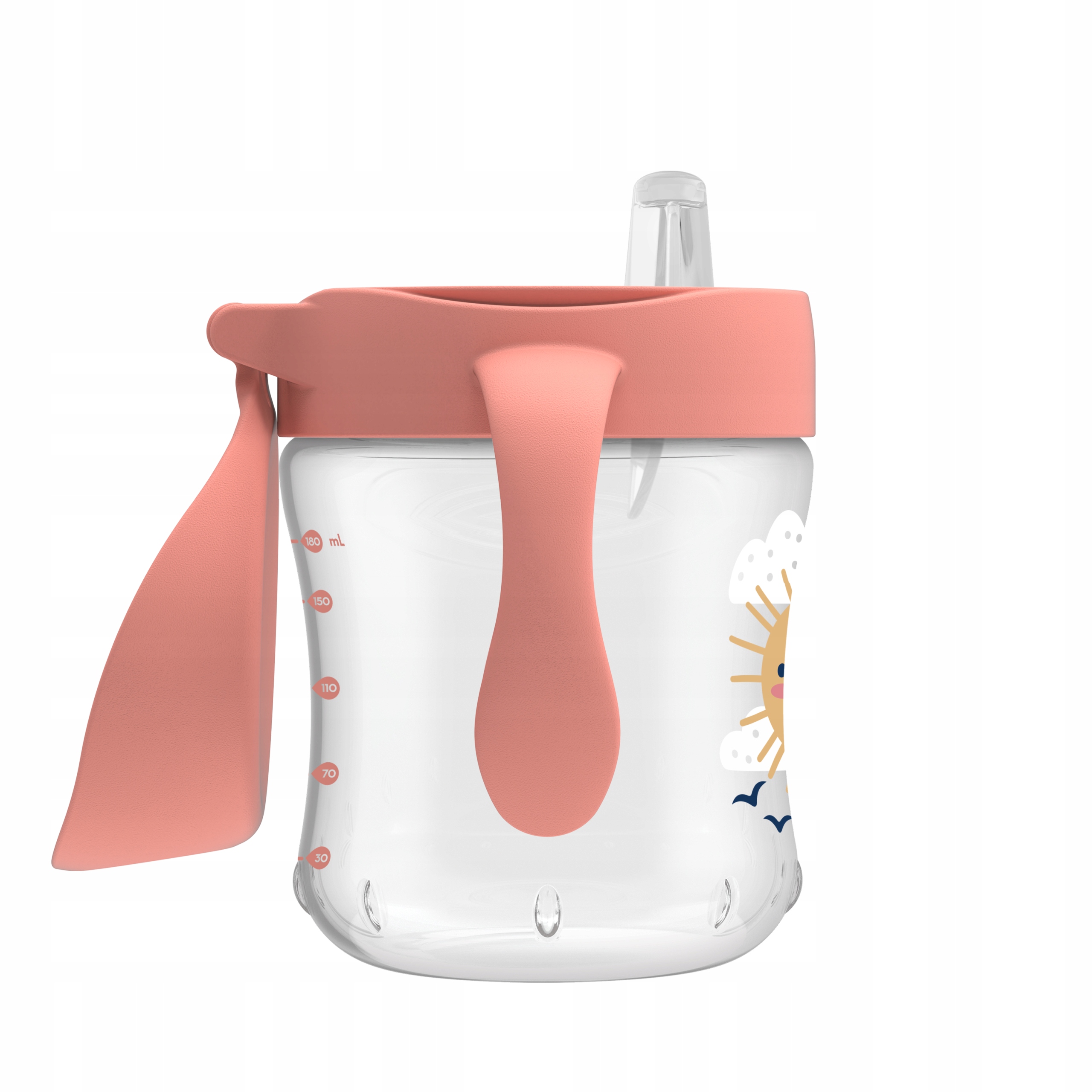Dr Brown's Kubek niekapek miękki ustnik 6m+ różowy, 180 ml (3)