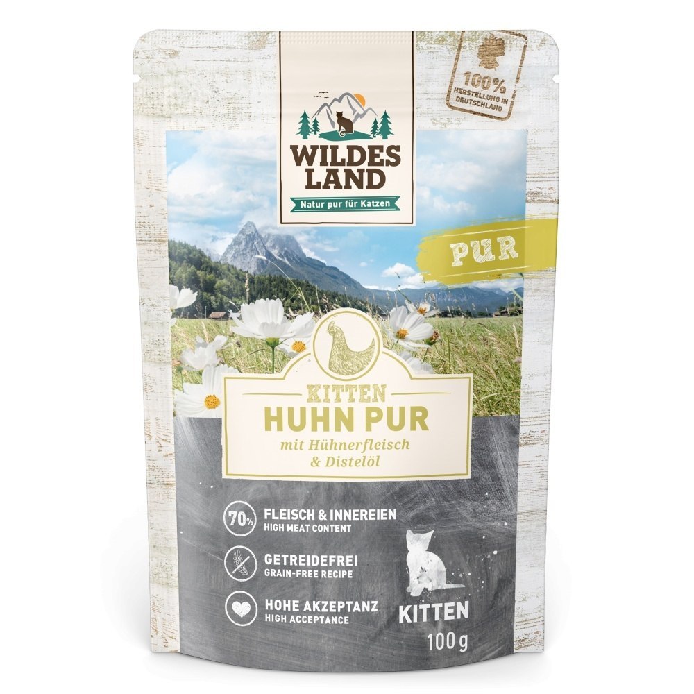 WILDES LAND CAT Pur Huhn - kurczak dla kociąt (100g)