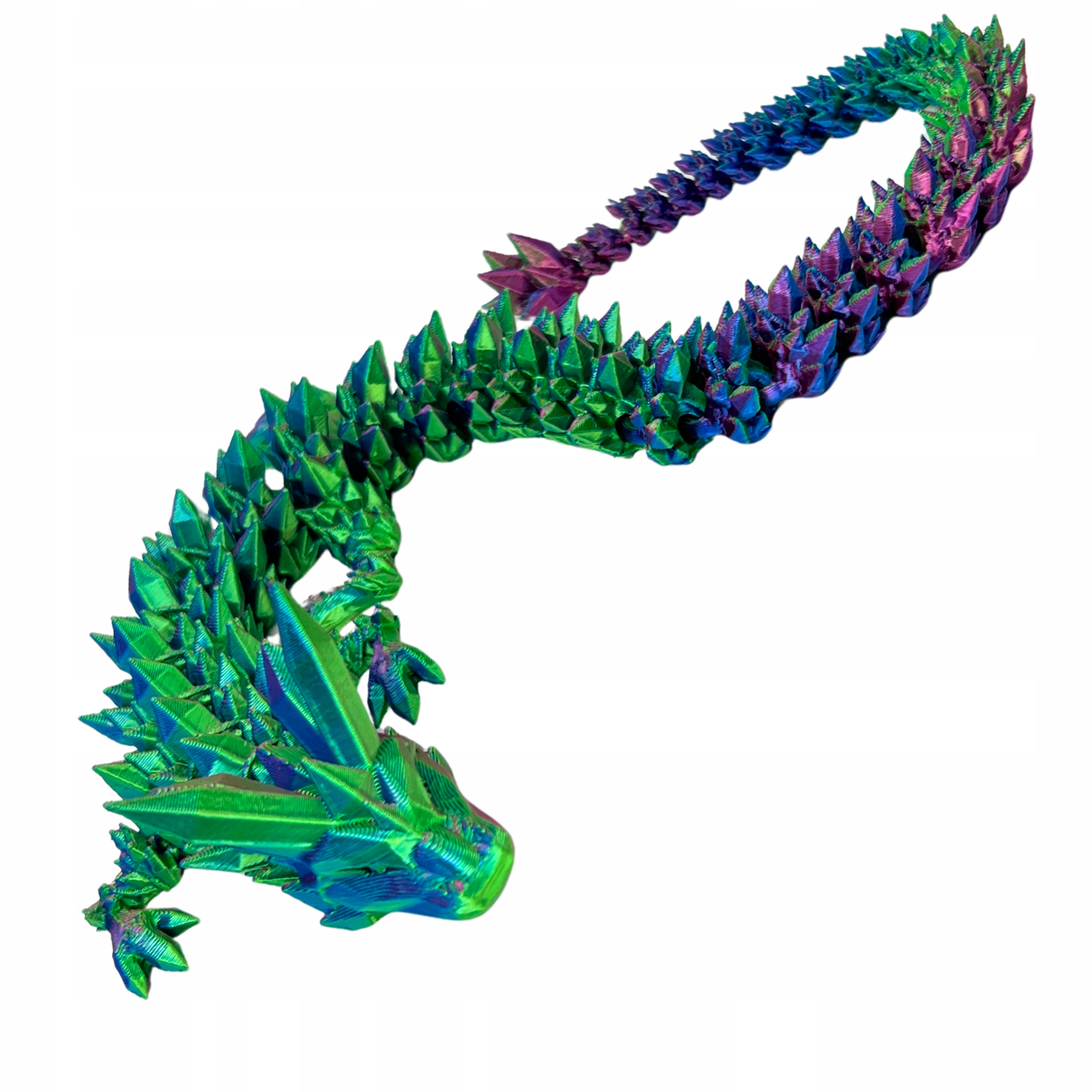 Kryształowy smok crystal dragon 39 cm figurka 3d ruchoma trzykolorowy
