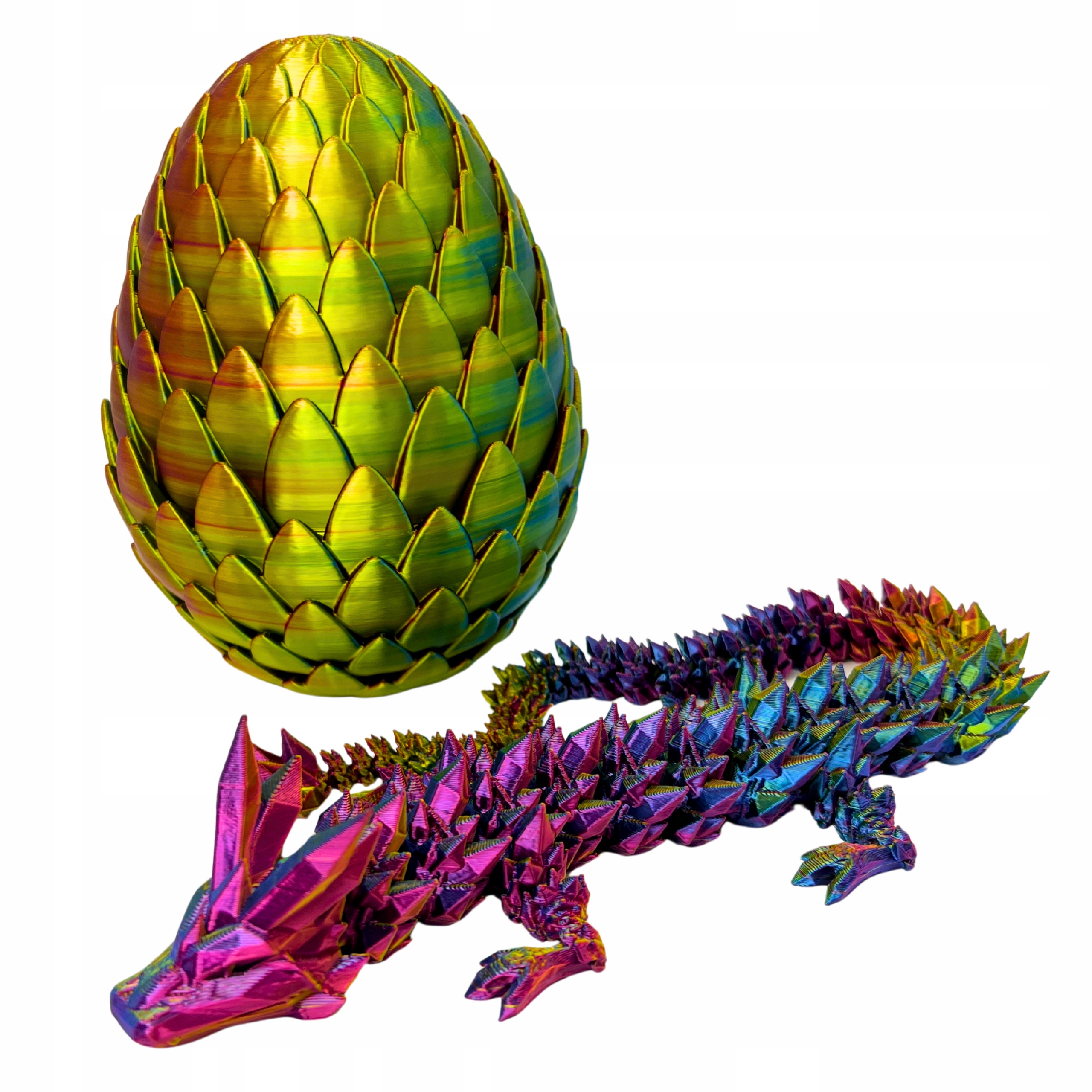 Kryształowy smok 39cm z jajem carnival figurka smok dekoracja 3d Dragon