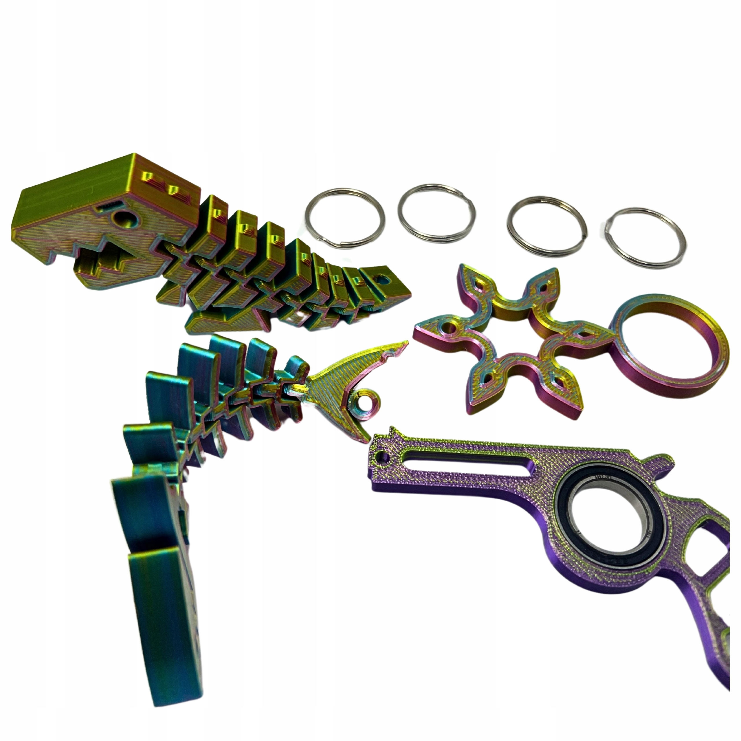 KEYSPINNER KEYRAMBIT MEGA ZESTAW TIKTOK REKIN DINO PISTOLET GWIAZDA SAMURAJ