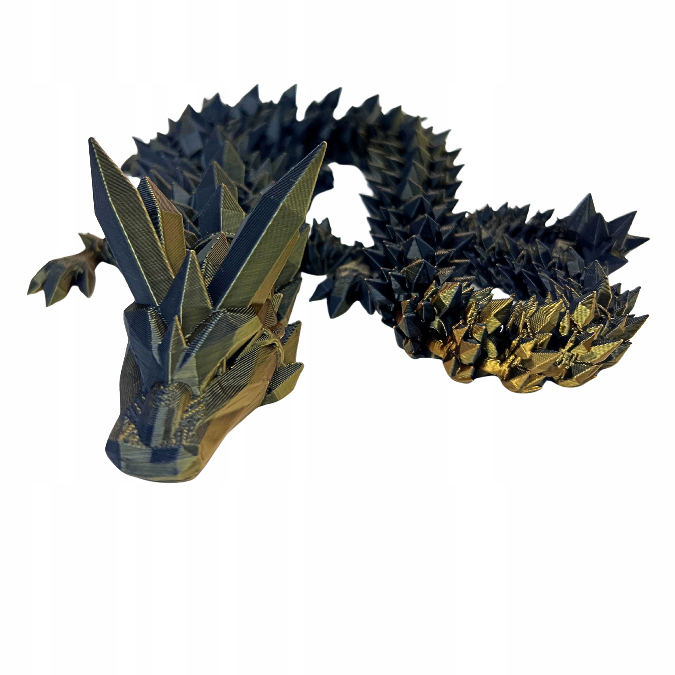 Figurka 3D smok kryształowy przegubowy długość 54 cm Mistic Tiger drukowana