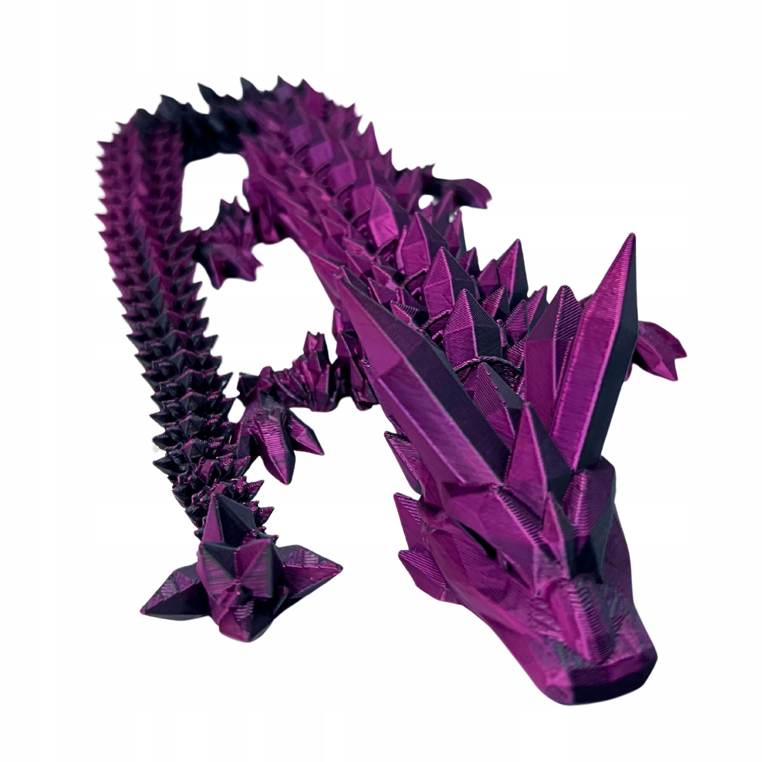 Smok Kryształowy 3D Mistic Purple Figurka Przegubowa 54 cm dekoracja pokoju