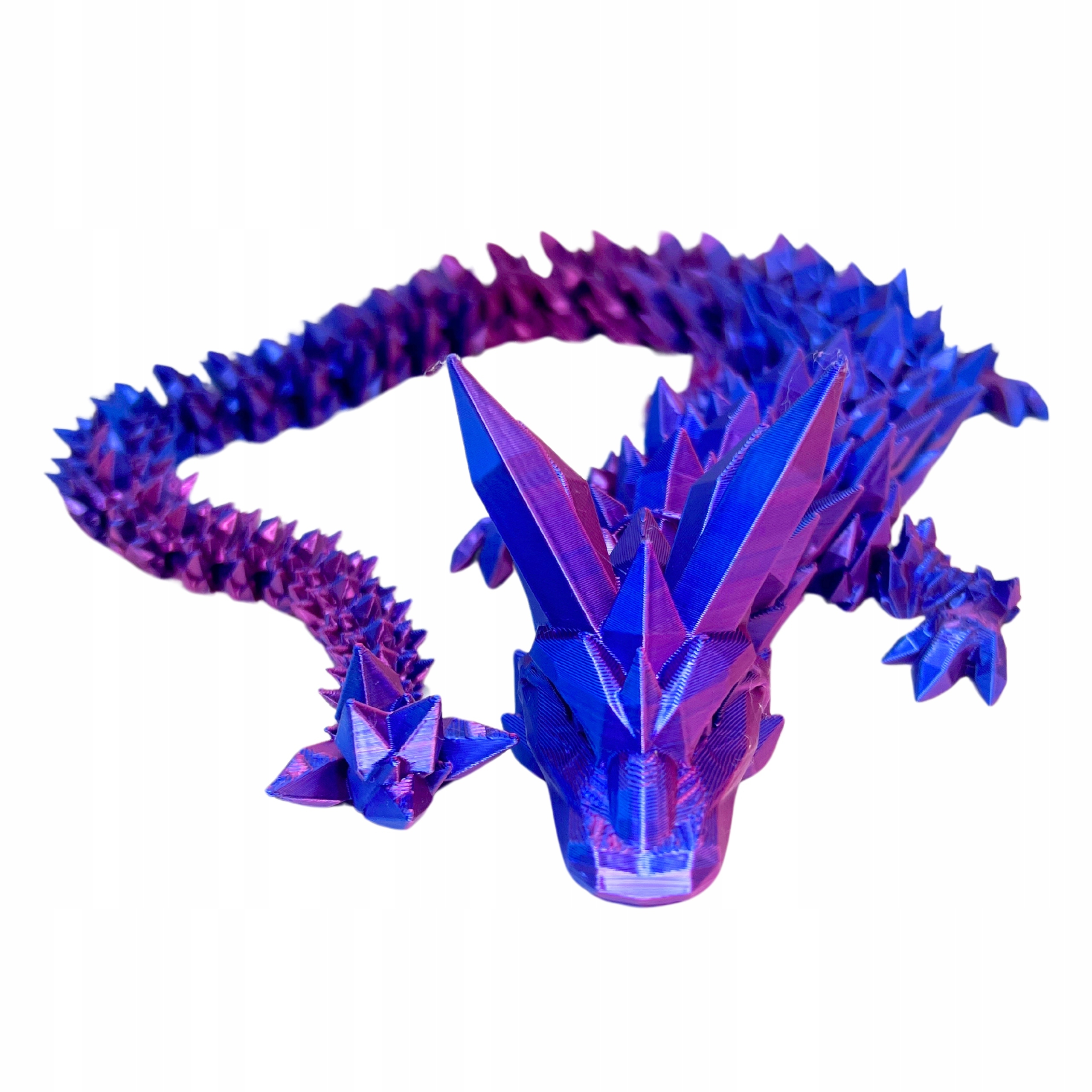 Kryształowy Smok Druk 3D Przegubowy Figurka Długość 54 cm kolor Midnight