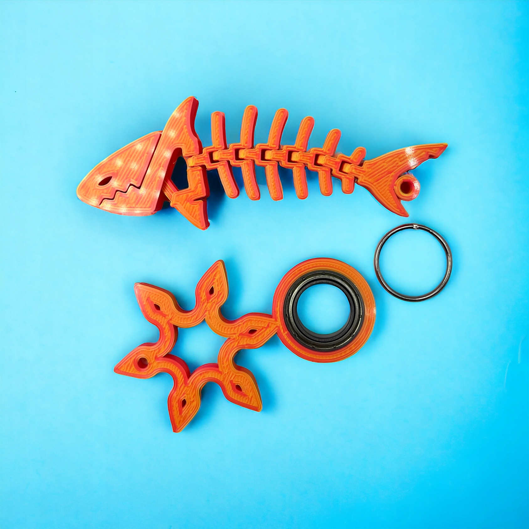 KEYSPINNER BRELOK GWIAZDA SAMURAJA + FLEXI REKIN NEON PREZENT NA MIKOŁAJKI