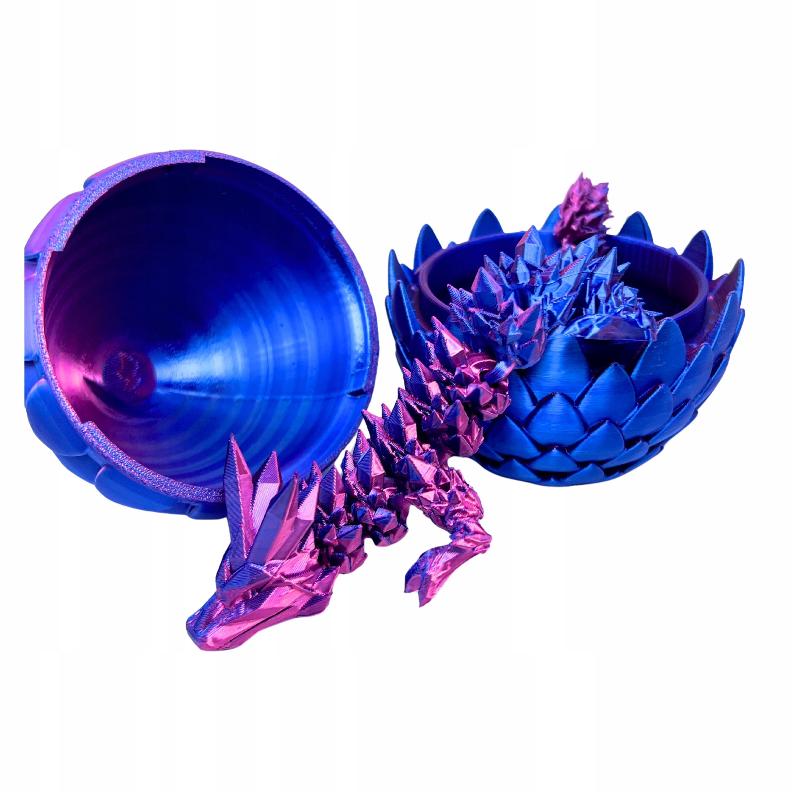 Kryształowy smok 39 cm z jajem Midnight figurka smok dekoracja 3d Dragon