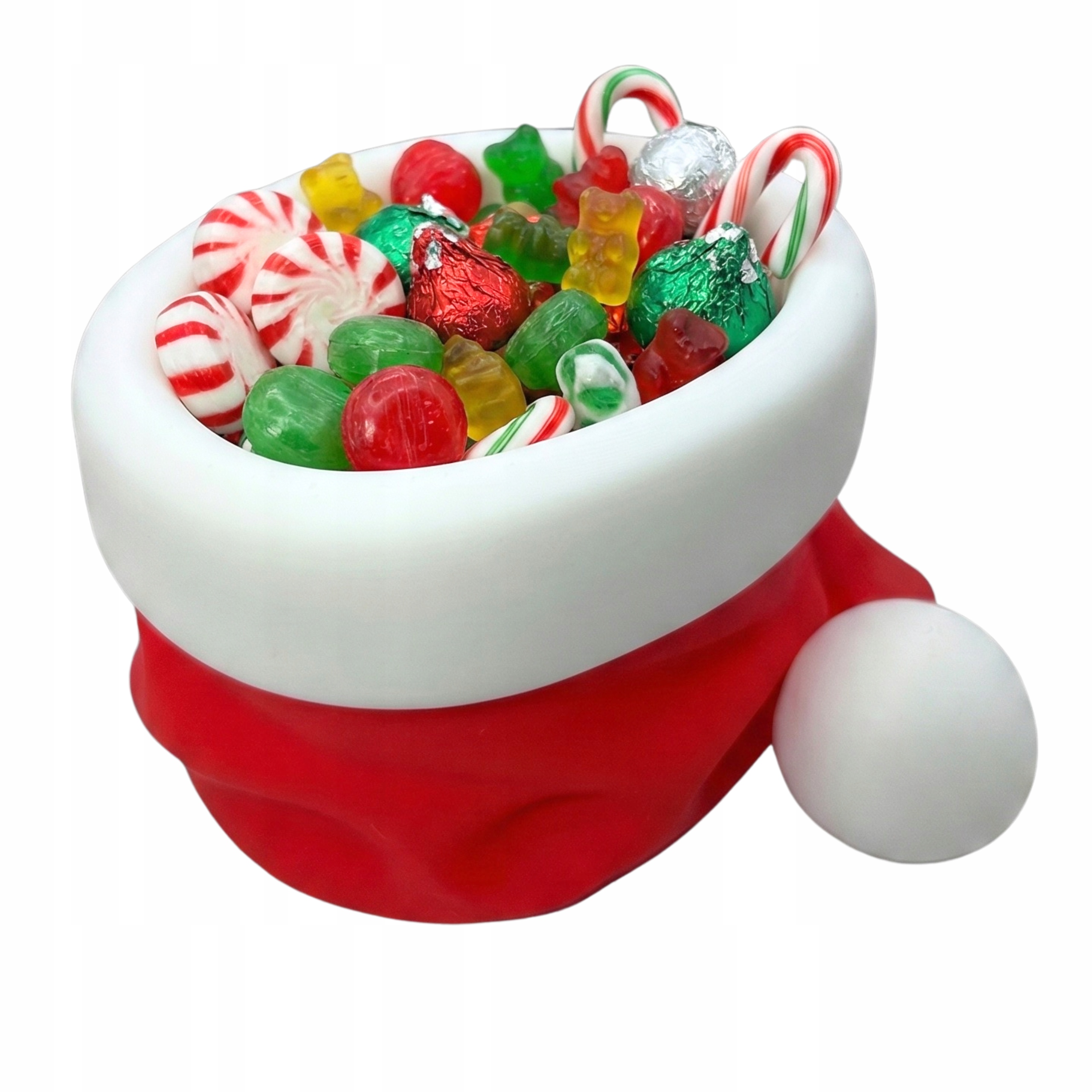 Czapka Mikołaja Świąteczny Pojemnik na Cukierki ozdoby organizer na gadżety