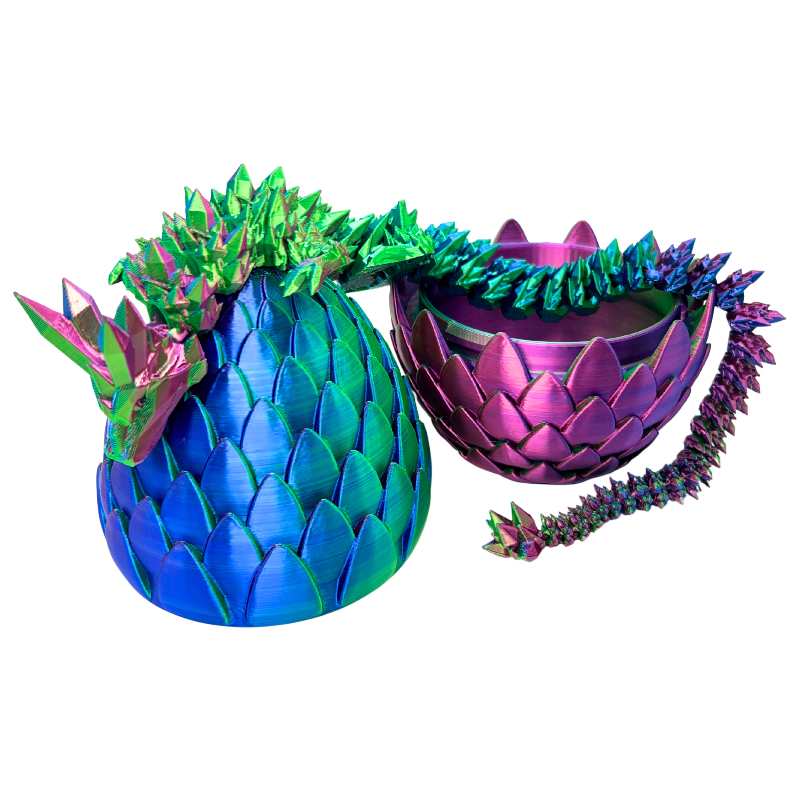 Kryształowy smok 39cm z jajem Trójkolorowy Figurka dekoracja Crystal dragon