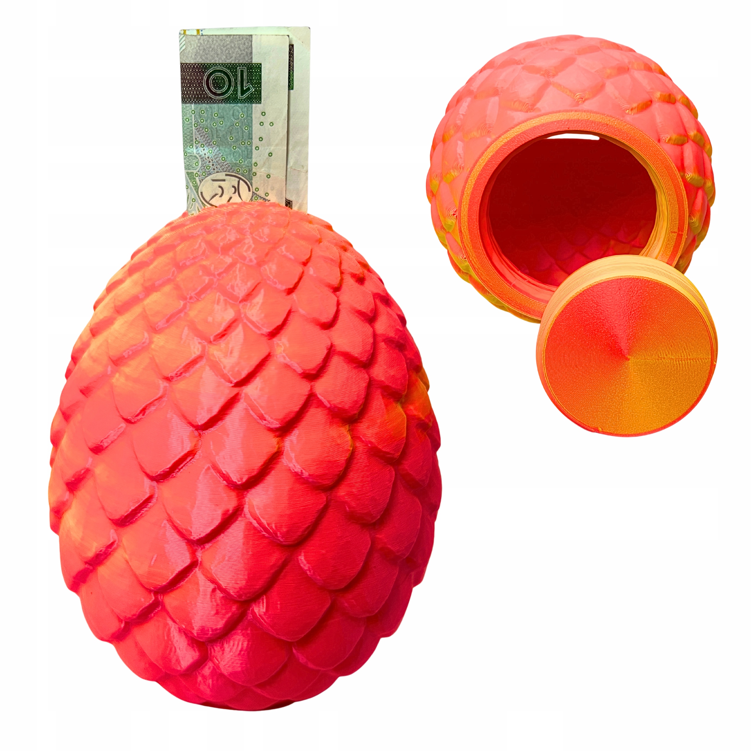 Skarbonka jajo smoka neon 14 cm fantasy dekoracja oryginalny prezent monety
