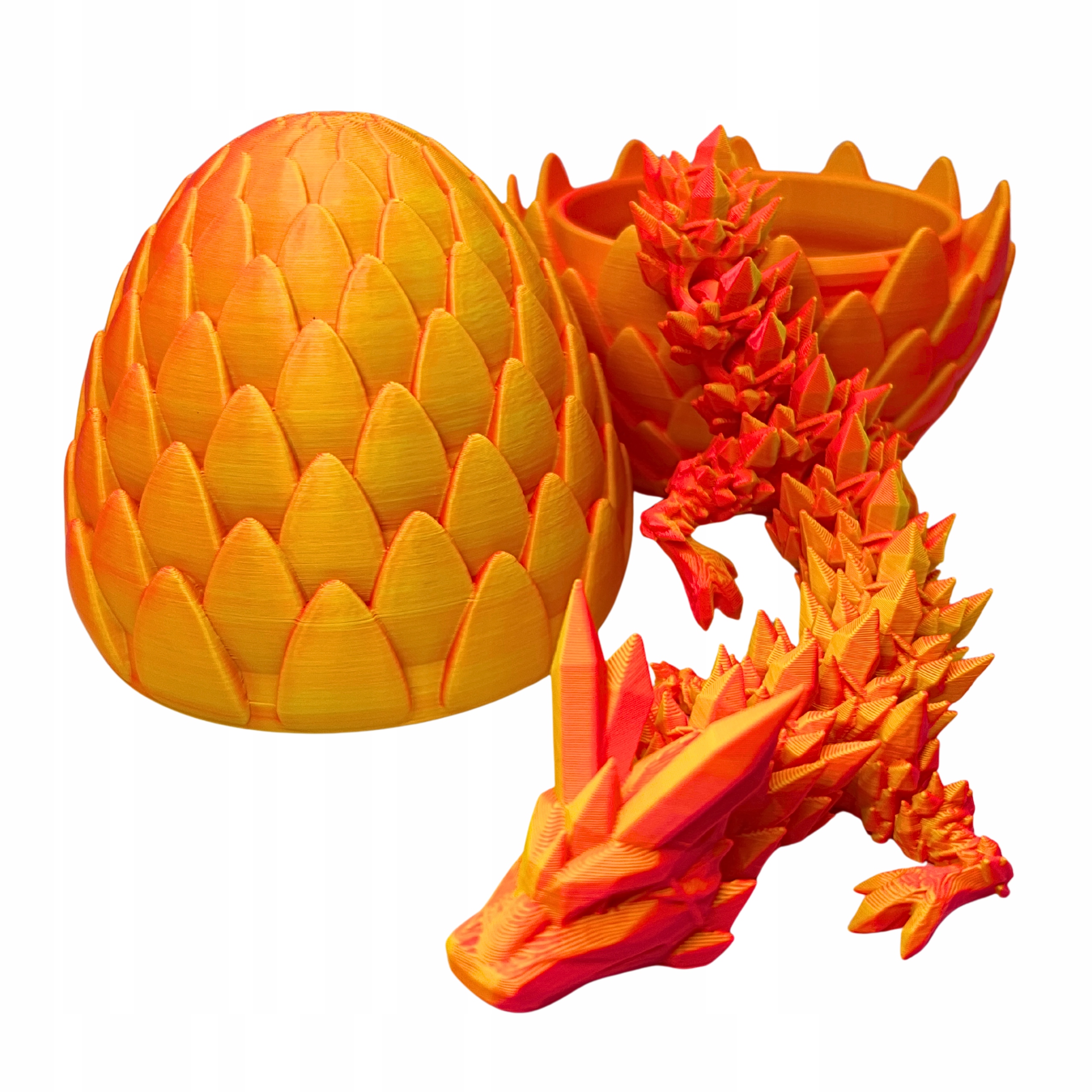 Kryształowy smok 39cm z jajem Neon figurka dekoracja Ruchomy Crystal Dragon