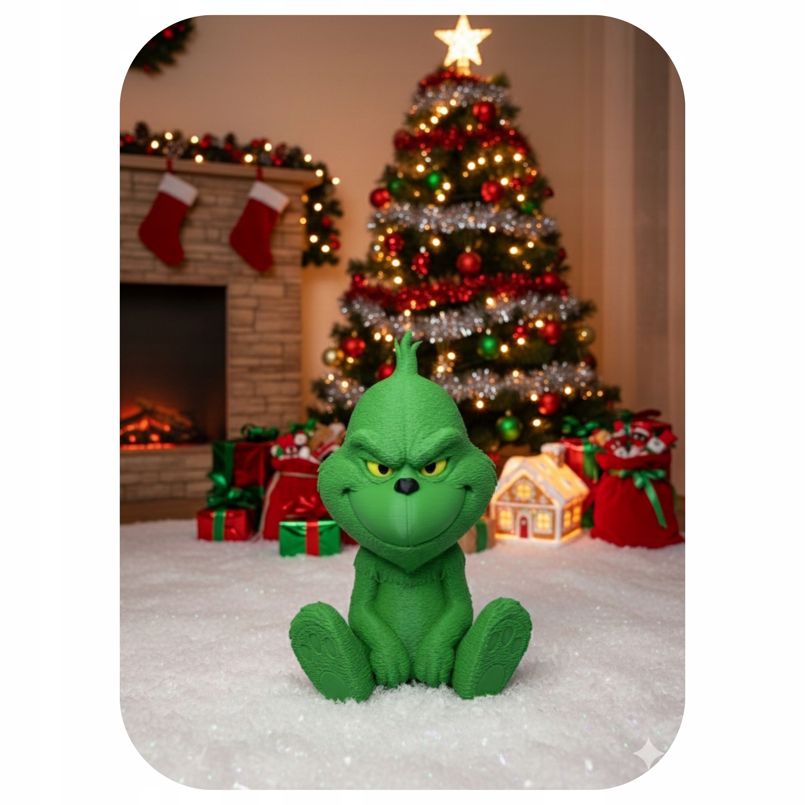 Grinch figurka świąteczna dekoracja na prezent kolekcjonerska 15 cm