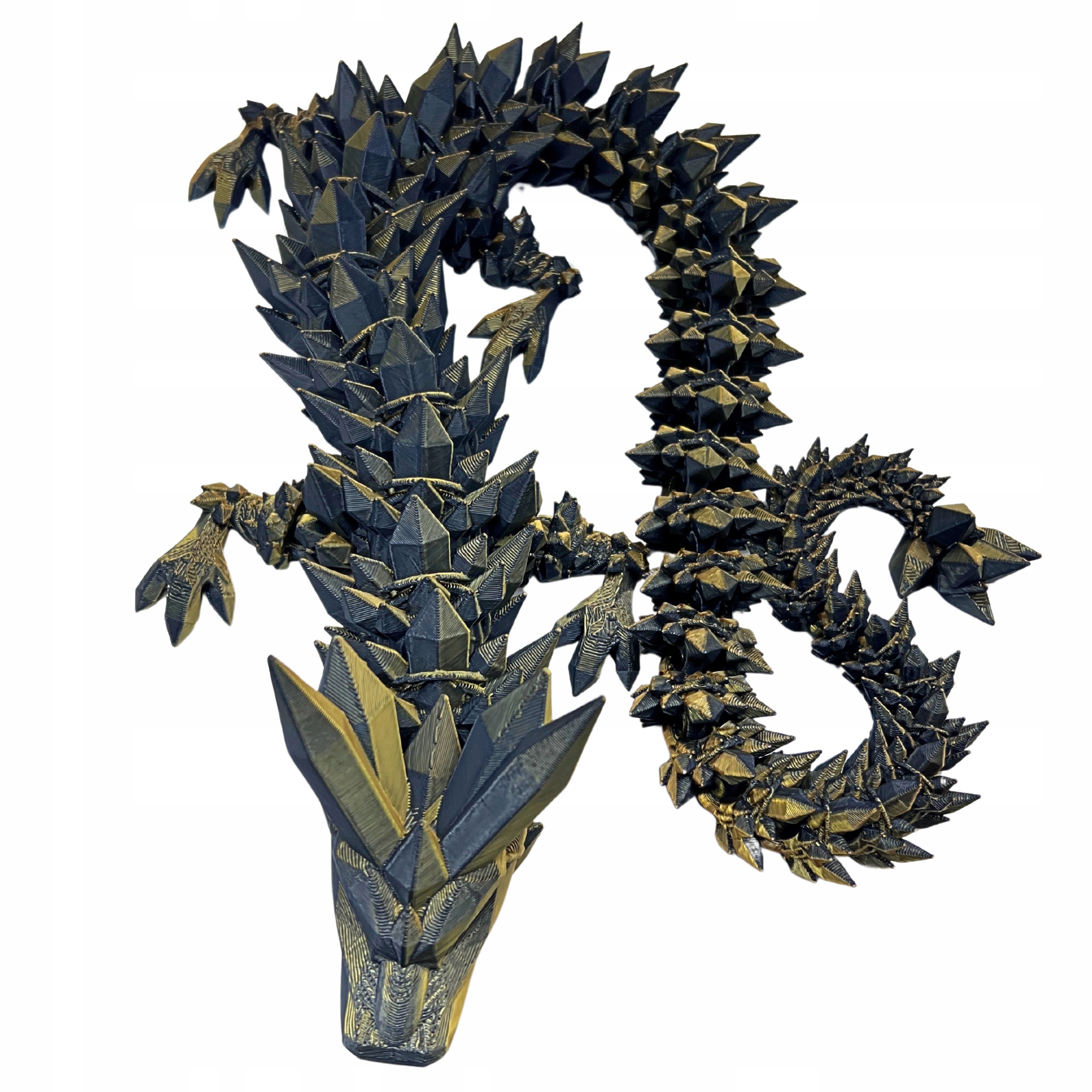 Figurka 3D smok kryształowy przegubowy długość 54 cm Mistic Tiger drukowana
