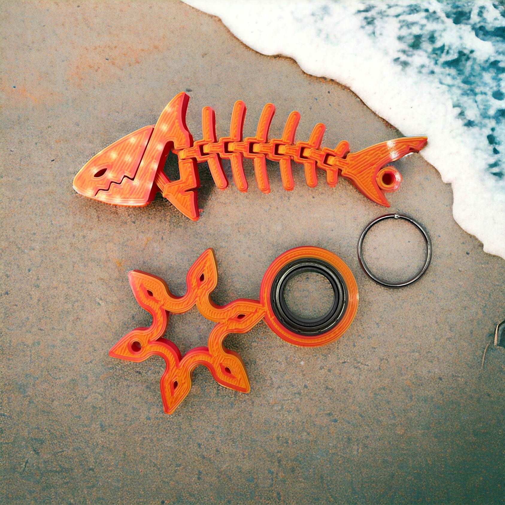 KEYSPINNER BRELOK GWIAZDA SAMURAJA + FLEXI REKIN NEON PREZENT NA MIKOŁAJKI