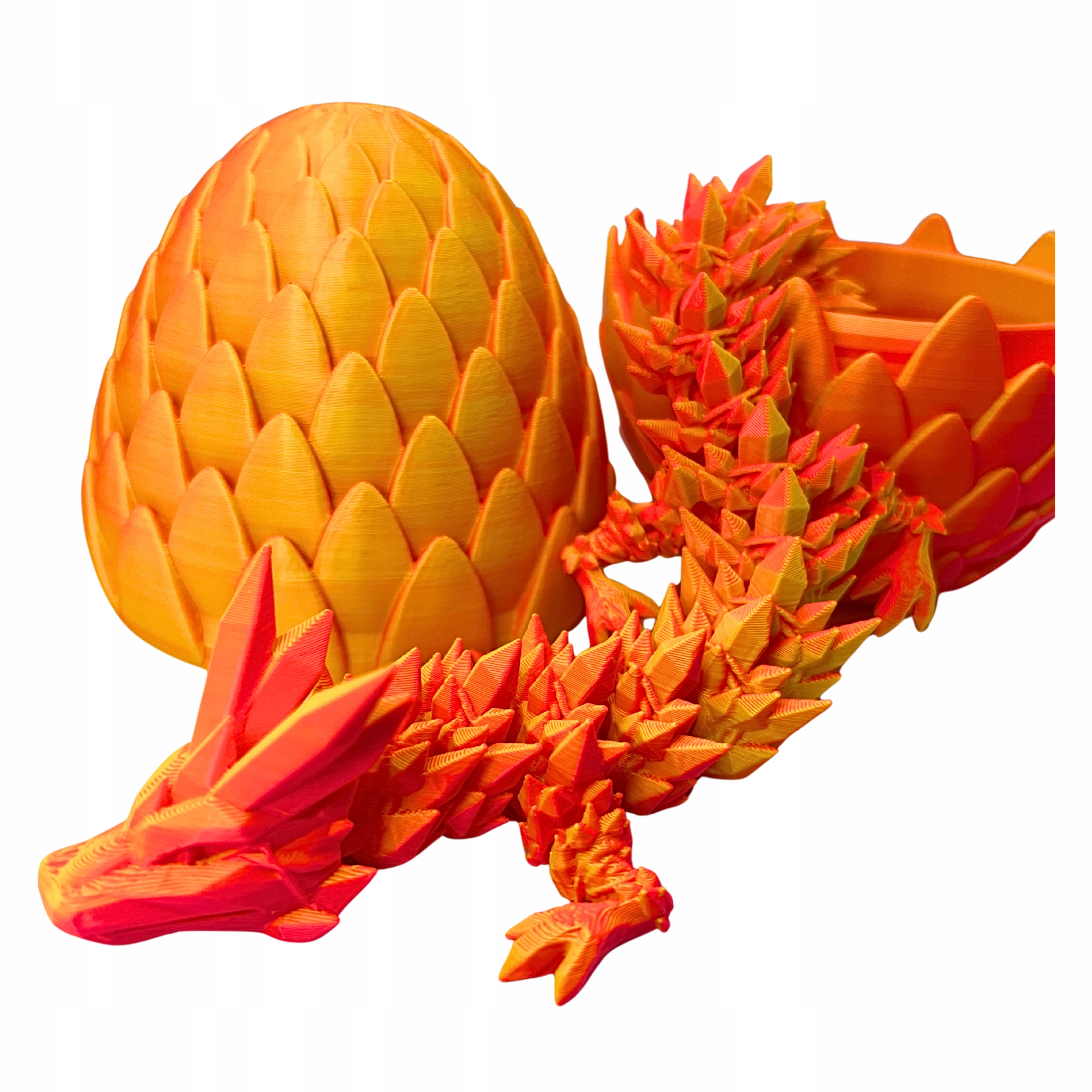 Kryształowy smok 39cm z jajem Neon figurka dekoracja Ruchomy Crystal Dragon