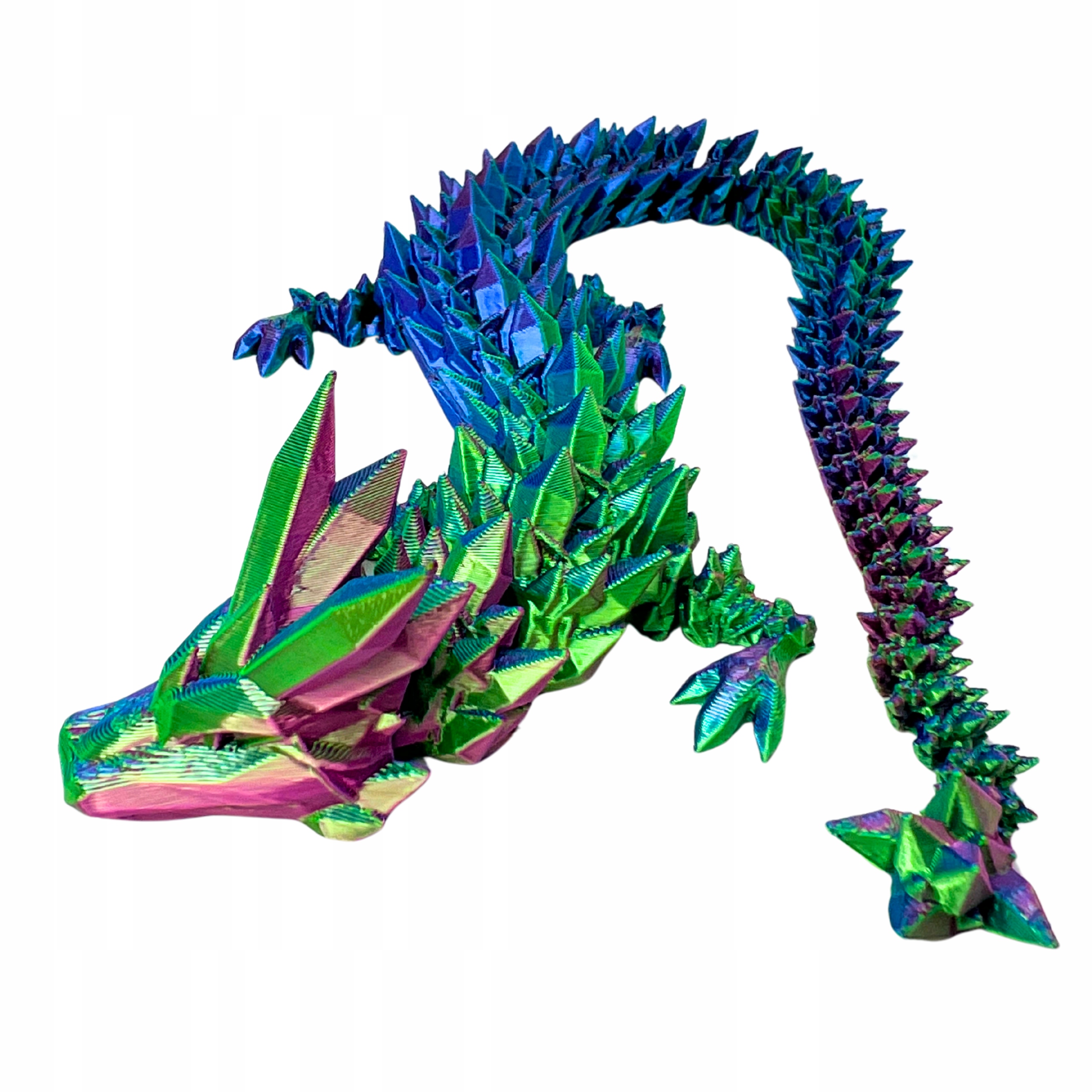 Kryształowy smok crystal dragon 39 cm figurka 3d ruchoma trzykolorowy