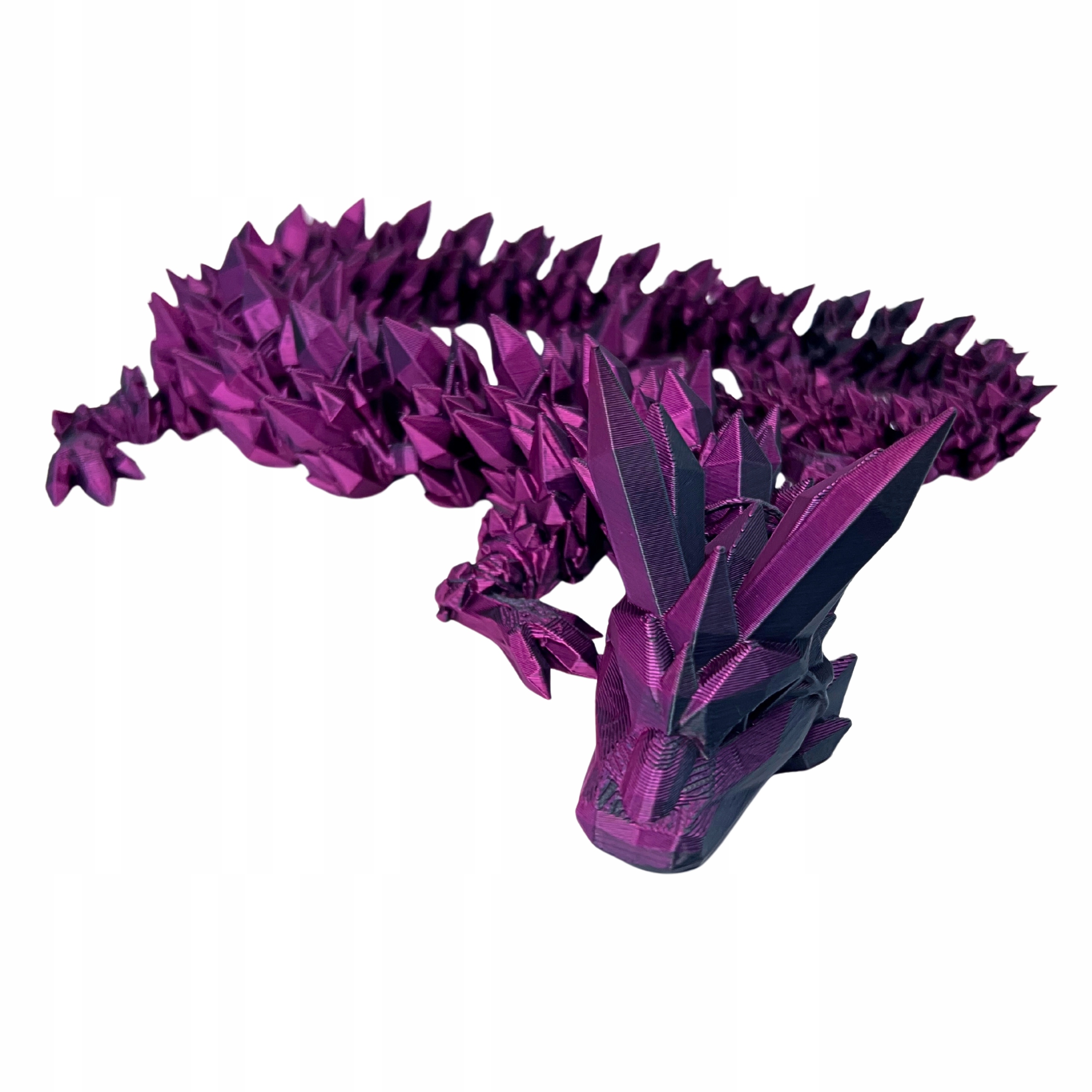 Smok Kryształowy 3D Mistic Purple Figurka Przegubowa 54 cm dekoracja pokoju