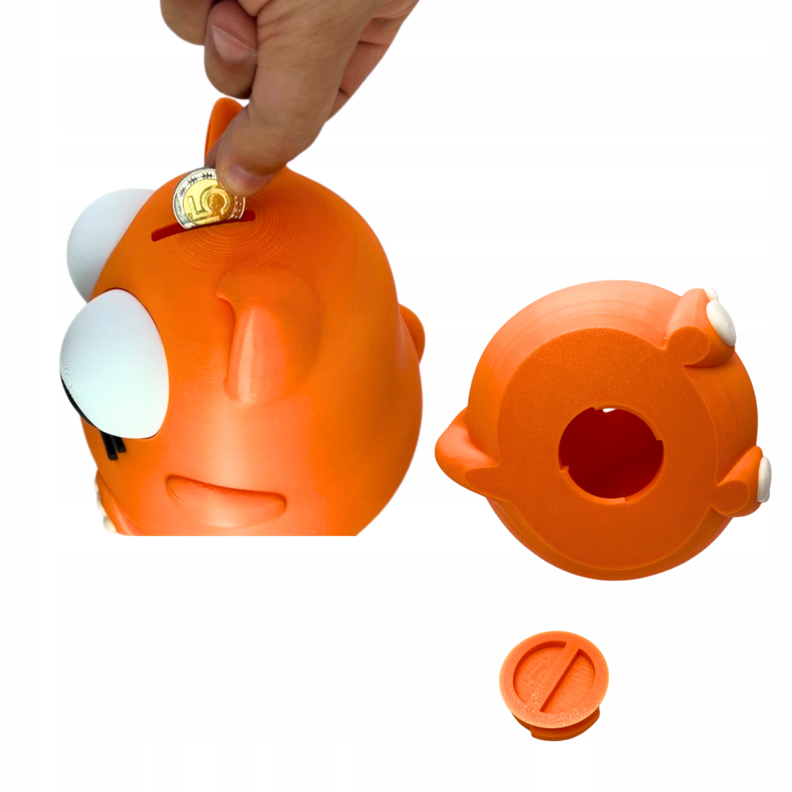 SKARBONKA KOT DUŻA 14 cm POMARAŃCZOWA PREZENT DLA DZIECKA 3D