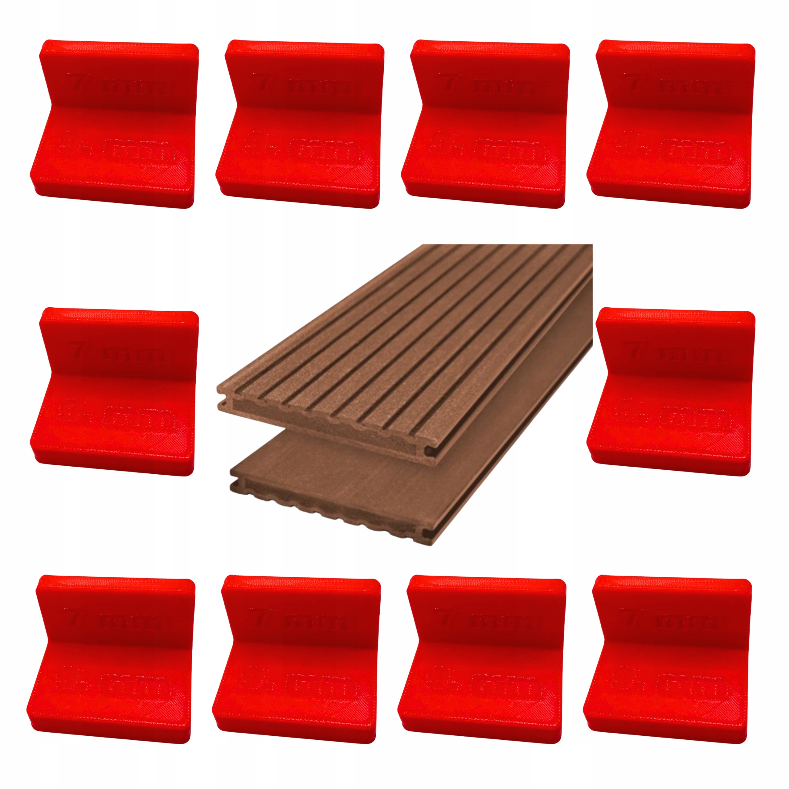 10x Dystans do desek tarasowych STABILIZACJA DESEK 5 mm 7 mm 9 mm