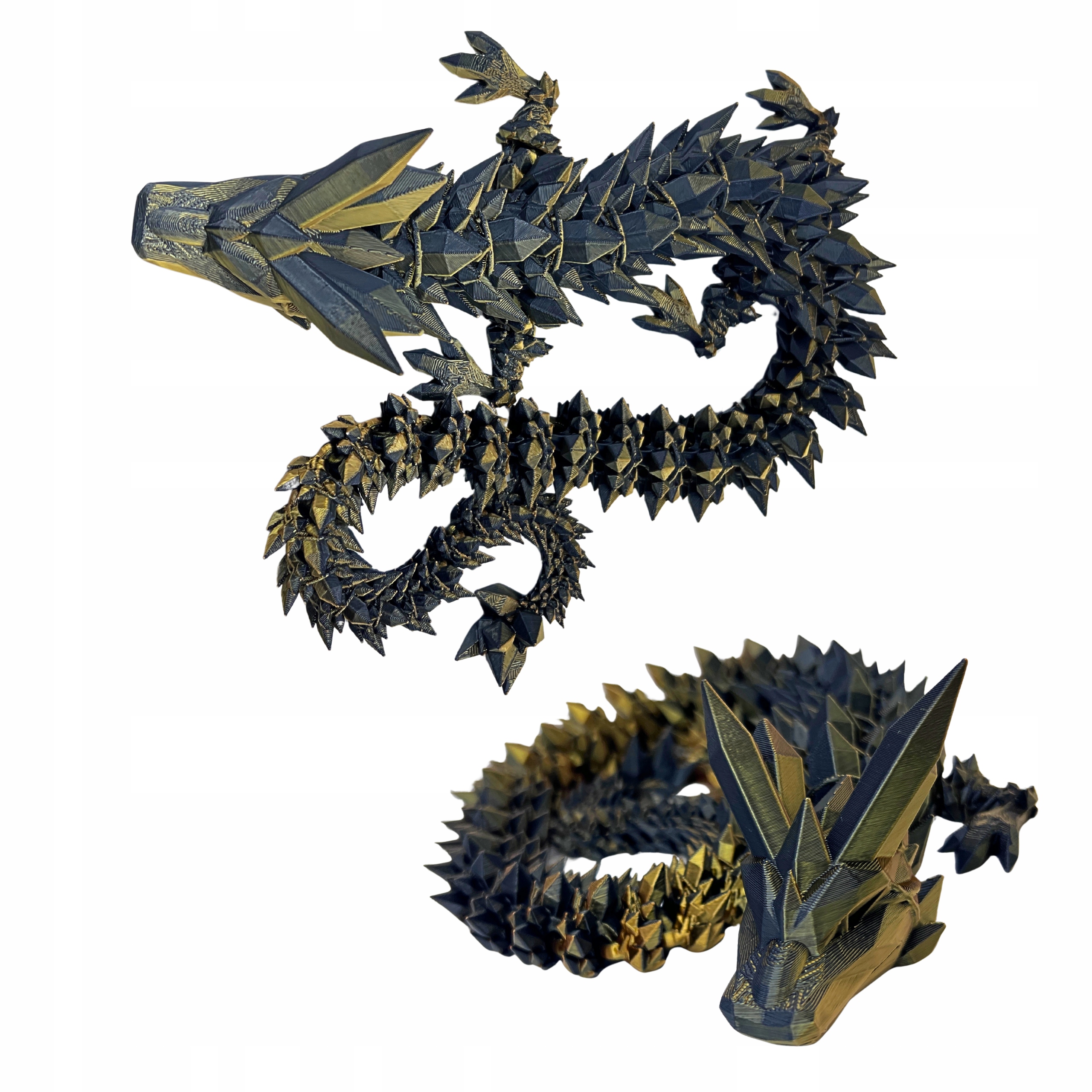 Figurka 3D smok kryształowy przegubowy długość 54 cm Mistic Tiger drukowana