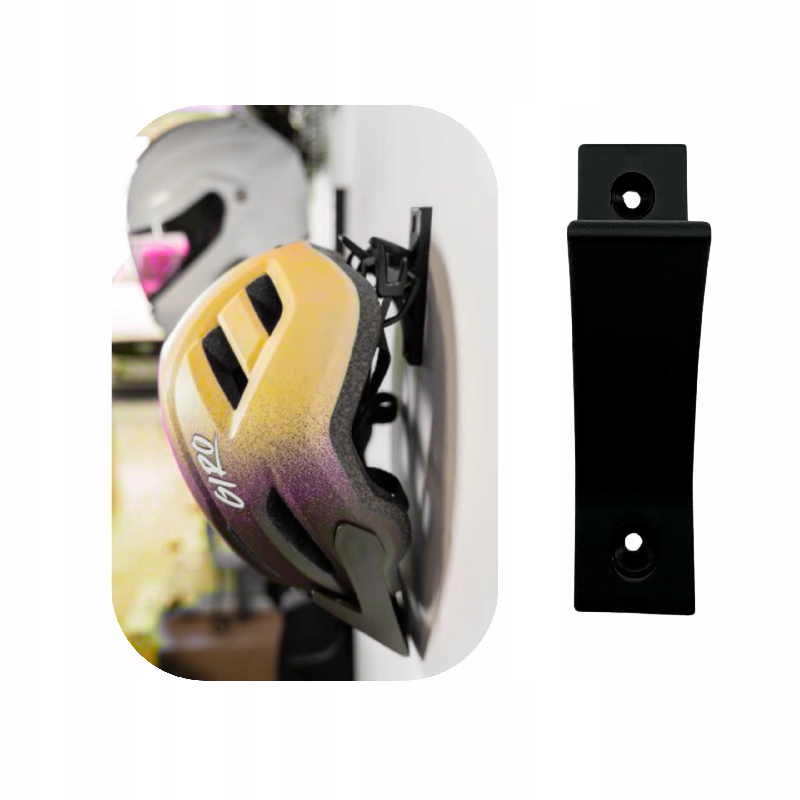 Wieszak Uchwyt na Kask Rowerowy Moto Czarny Super Mocny HAK do Ściany MTB