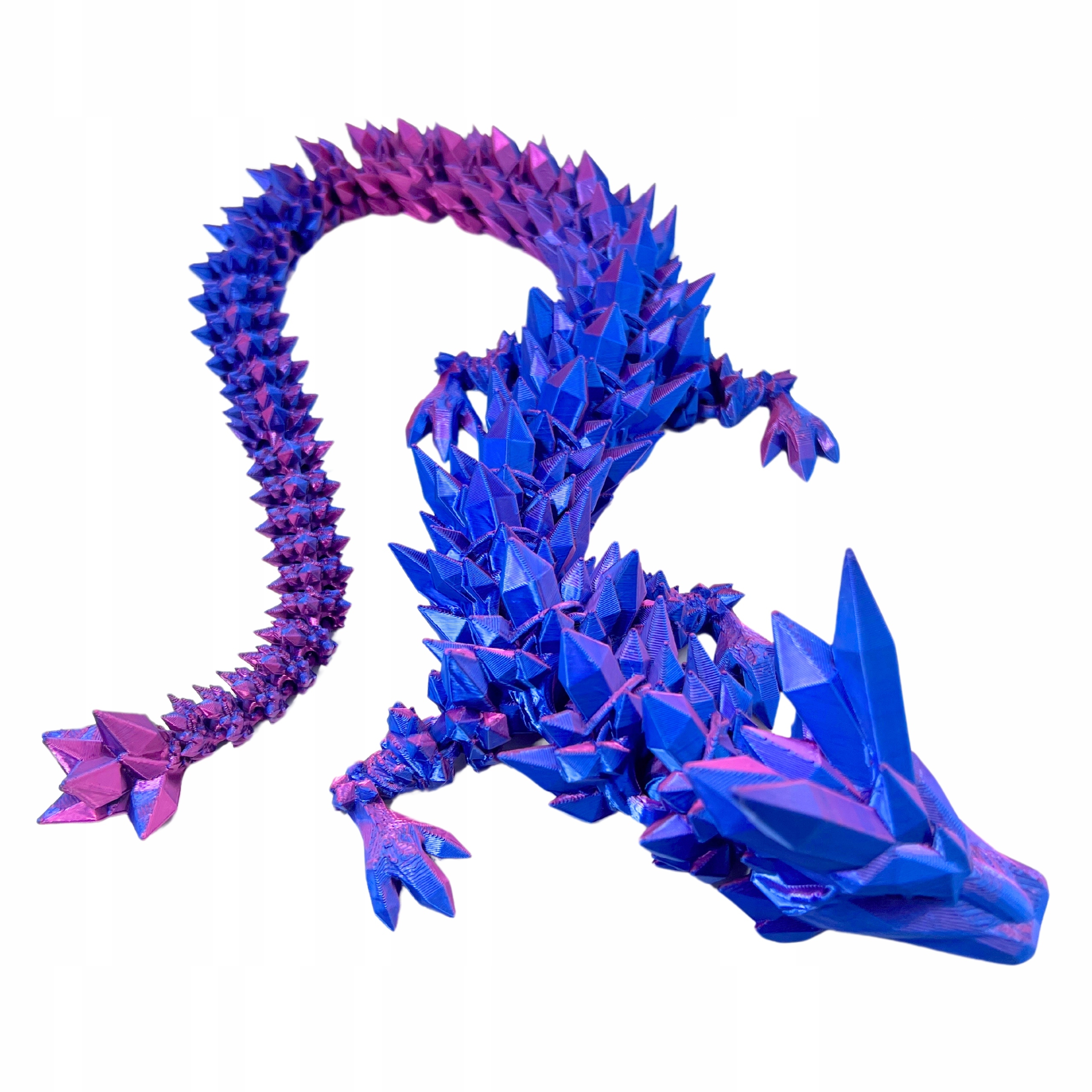 Kryształowy Smok Druk 3D Przegubowy Figurka Długość 54 cm kolor Midnight