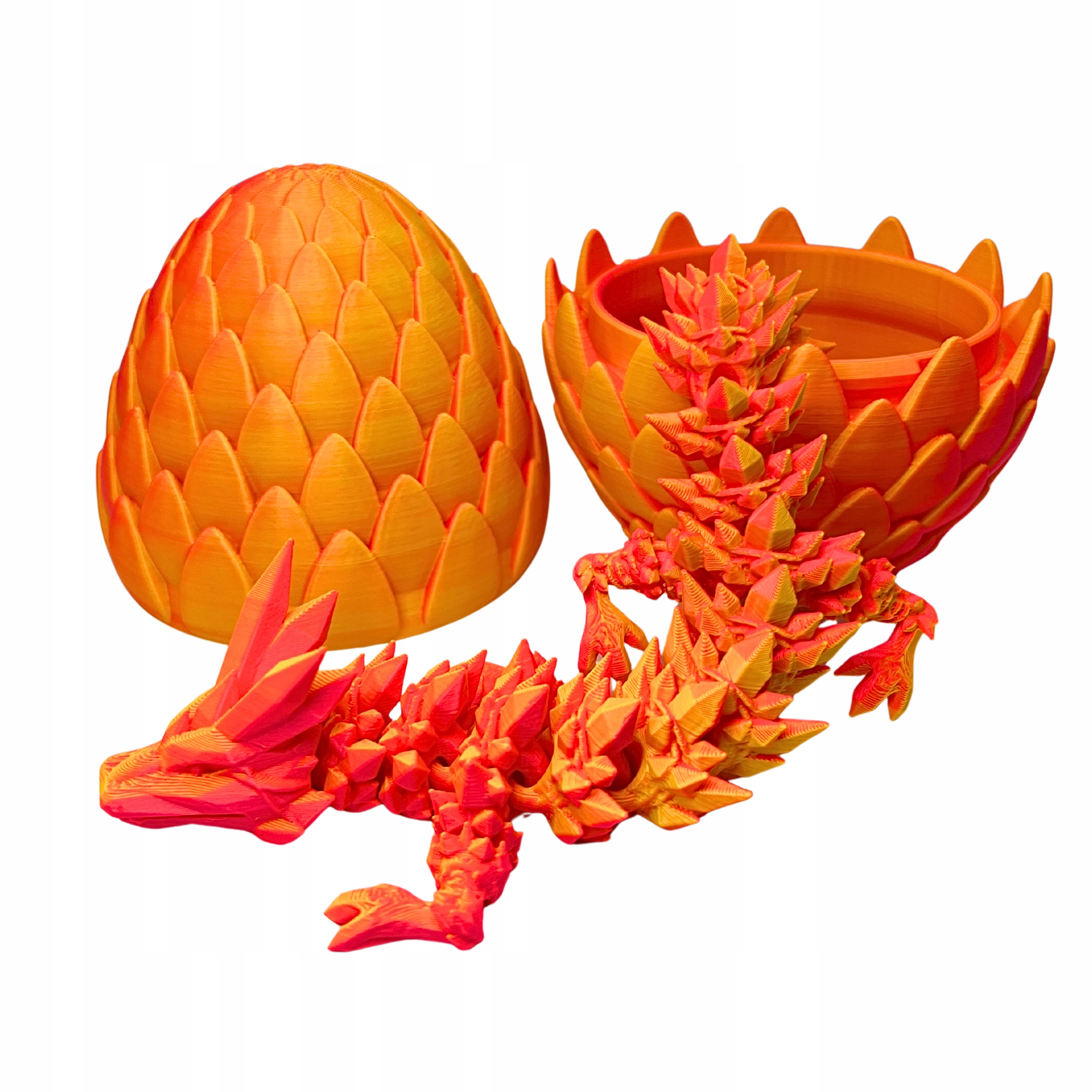 Kryształowy smok 39cm z jajem Neon figurka dekoracja Ruchomy Crystal Dragon