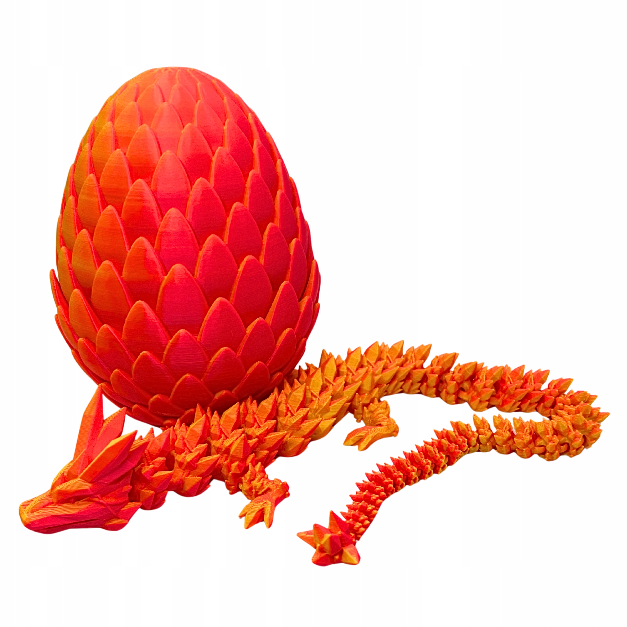 Kryształowy smok 39cm z jajem Neon figurka dekoracja Ruchomy Crystal Dragon