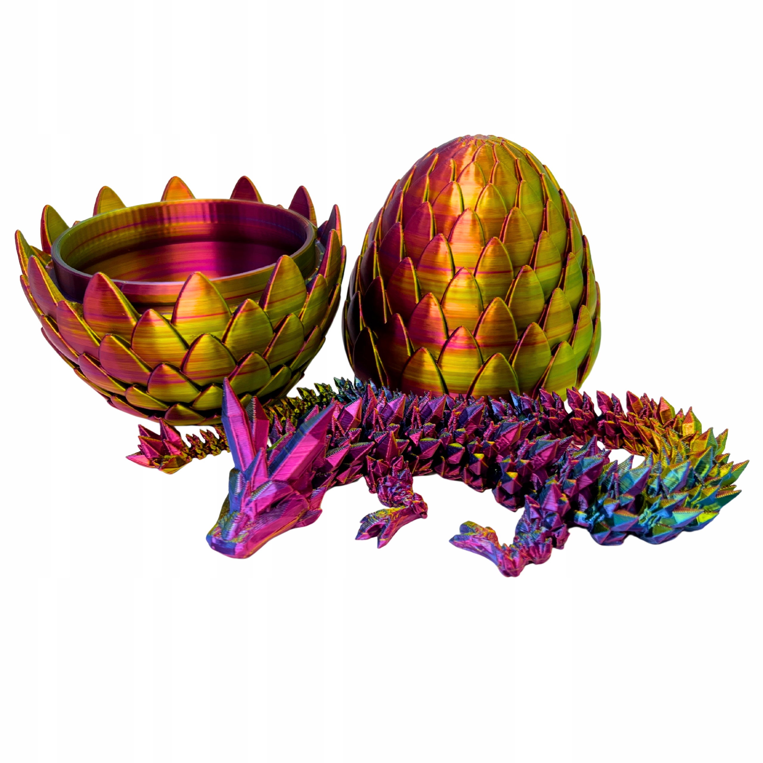 Kryształowy smok 39cm z jajem carnival figurka smok dekoracja 3d Dragon