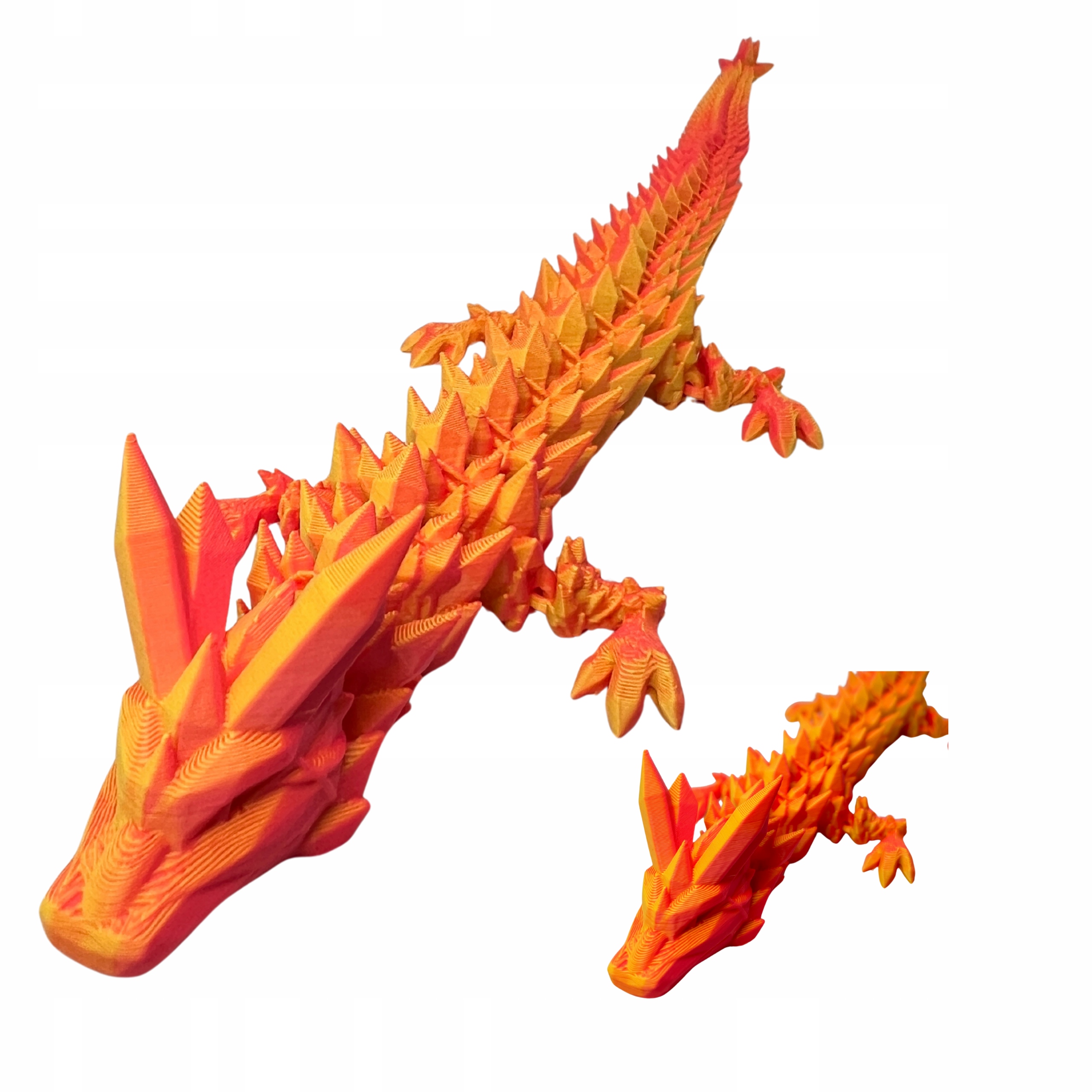 Kryształowy smok crystal dragon 39 cm figurka 3D ruchoma przegubowa neon