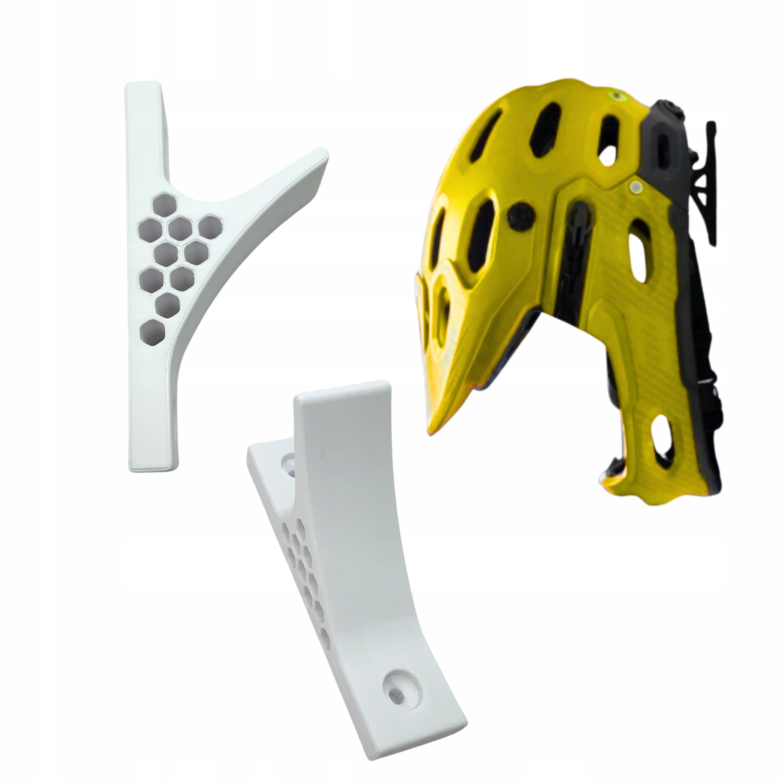 Wieszak Uchwyt na Kask Rowerowy Moto BIAŁY Super Mocny HAK do Ściany MTB