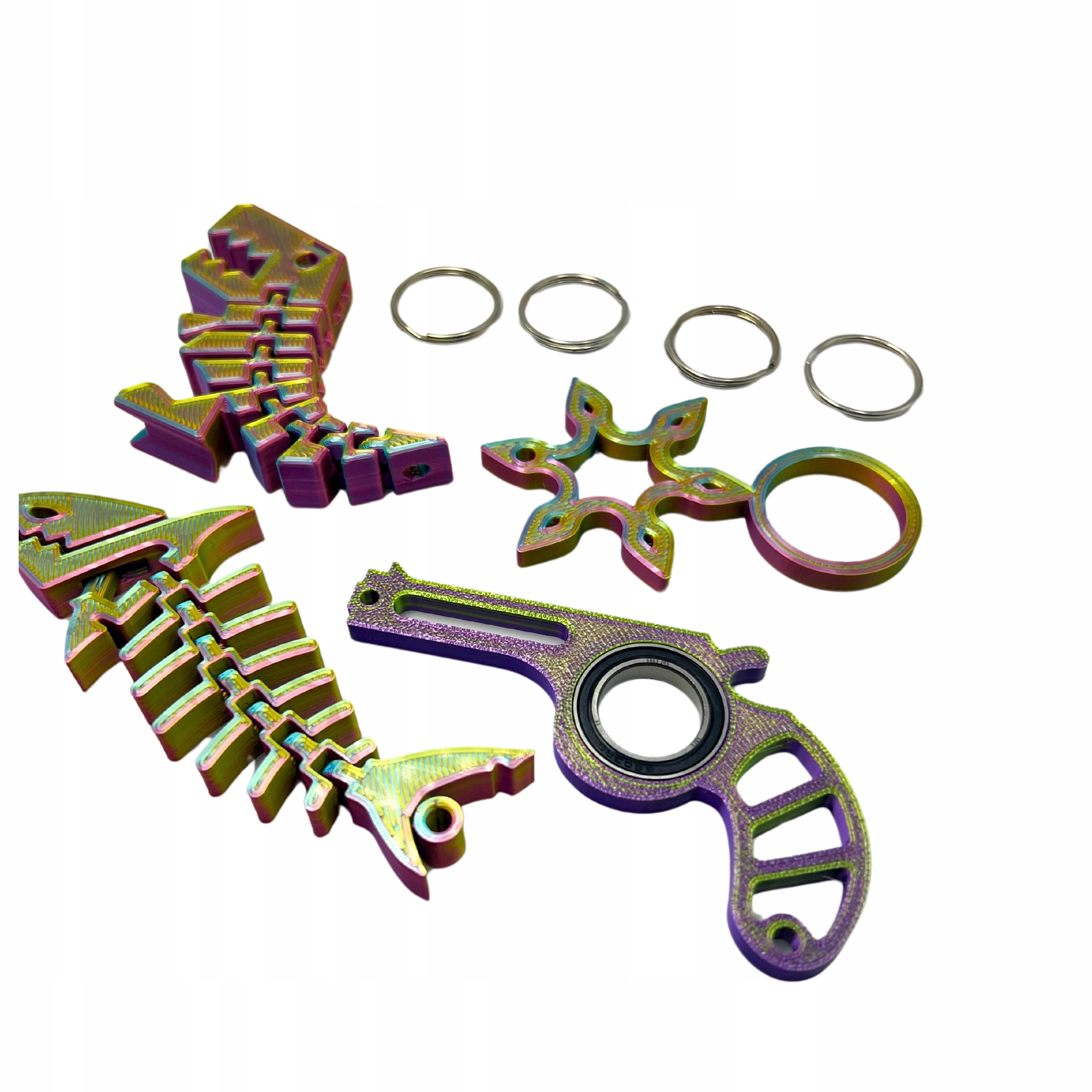 KEYSPINNER KEYRAMBIT MEGA ZESTAW TIKTOK REKIN DINO PISTOLET GWIAZDA SAMURAJ