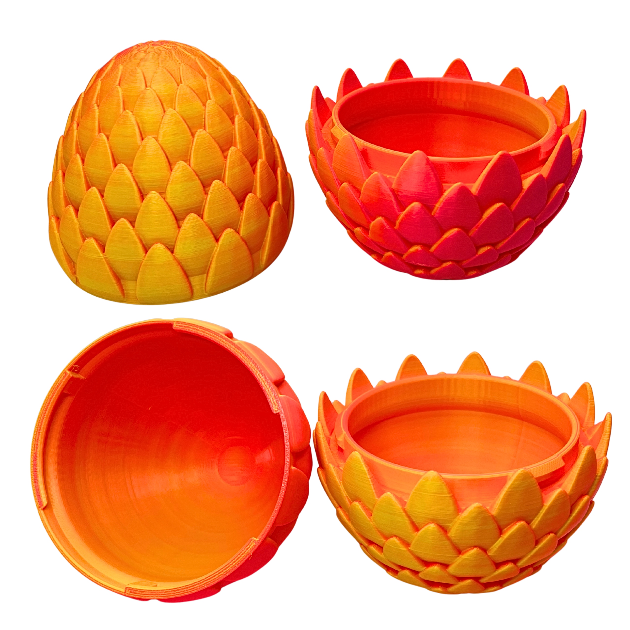 Smocze jajo 13 cm neon druk 3d otwierane pojemnik figurka fantasy