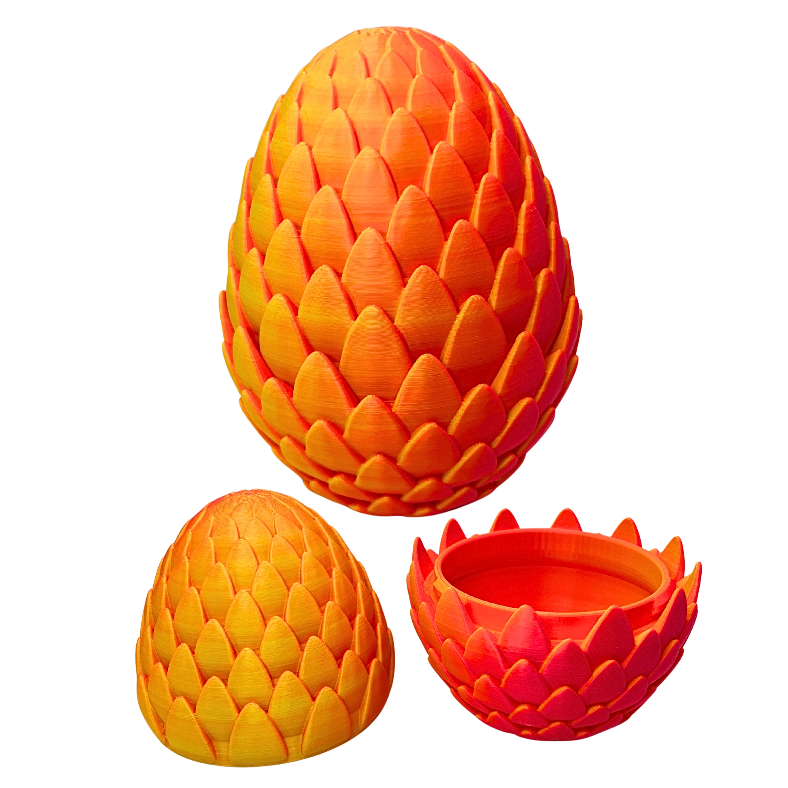 Smocze jajo 13 cm neon druk 3d otwierane pojemnik figurka fantasy