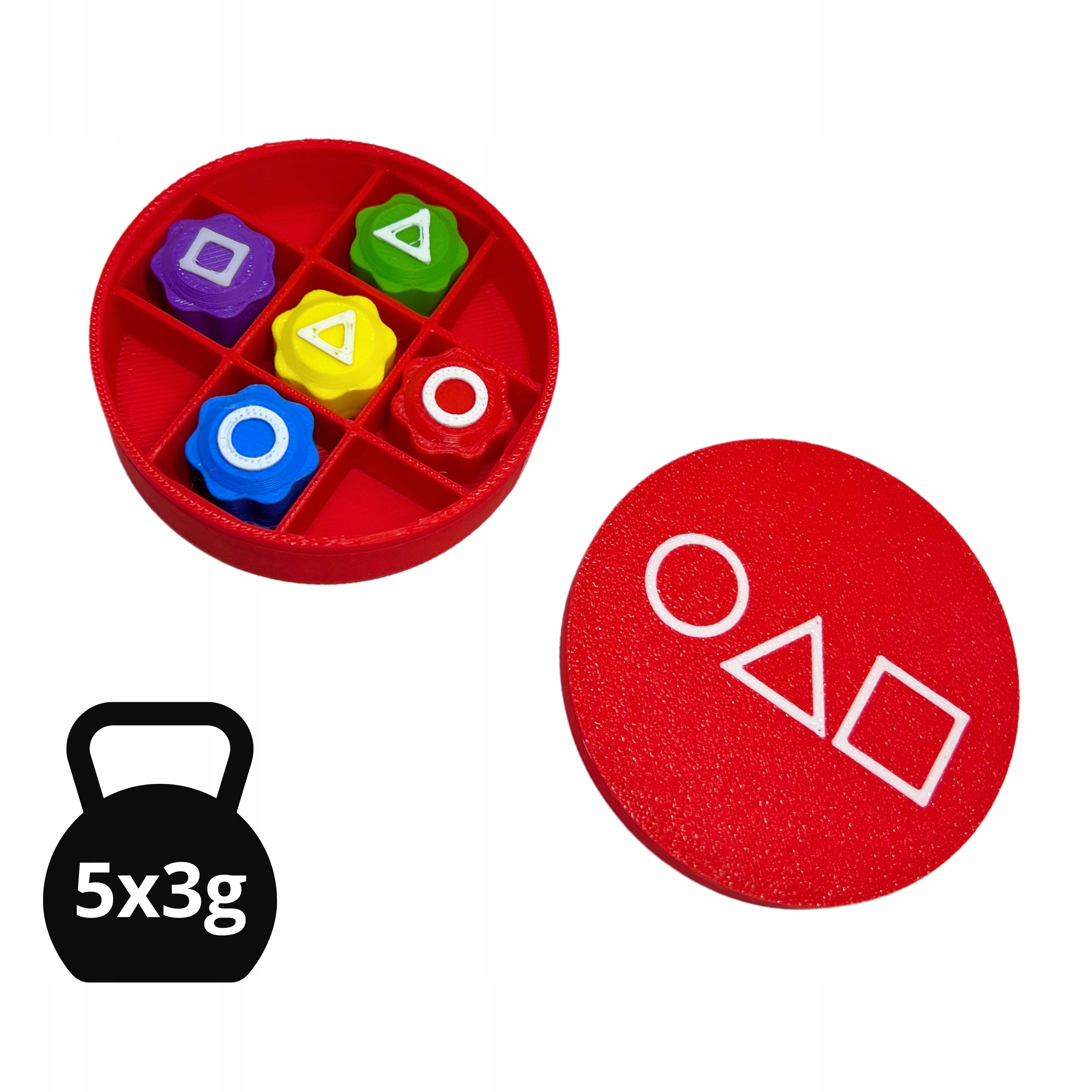 KOŚCI KOREAŃSKIEJ GRY GONGGI GONGI CONGGI SQUID GAME HACELE CIĘŻKIE RED BOX