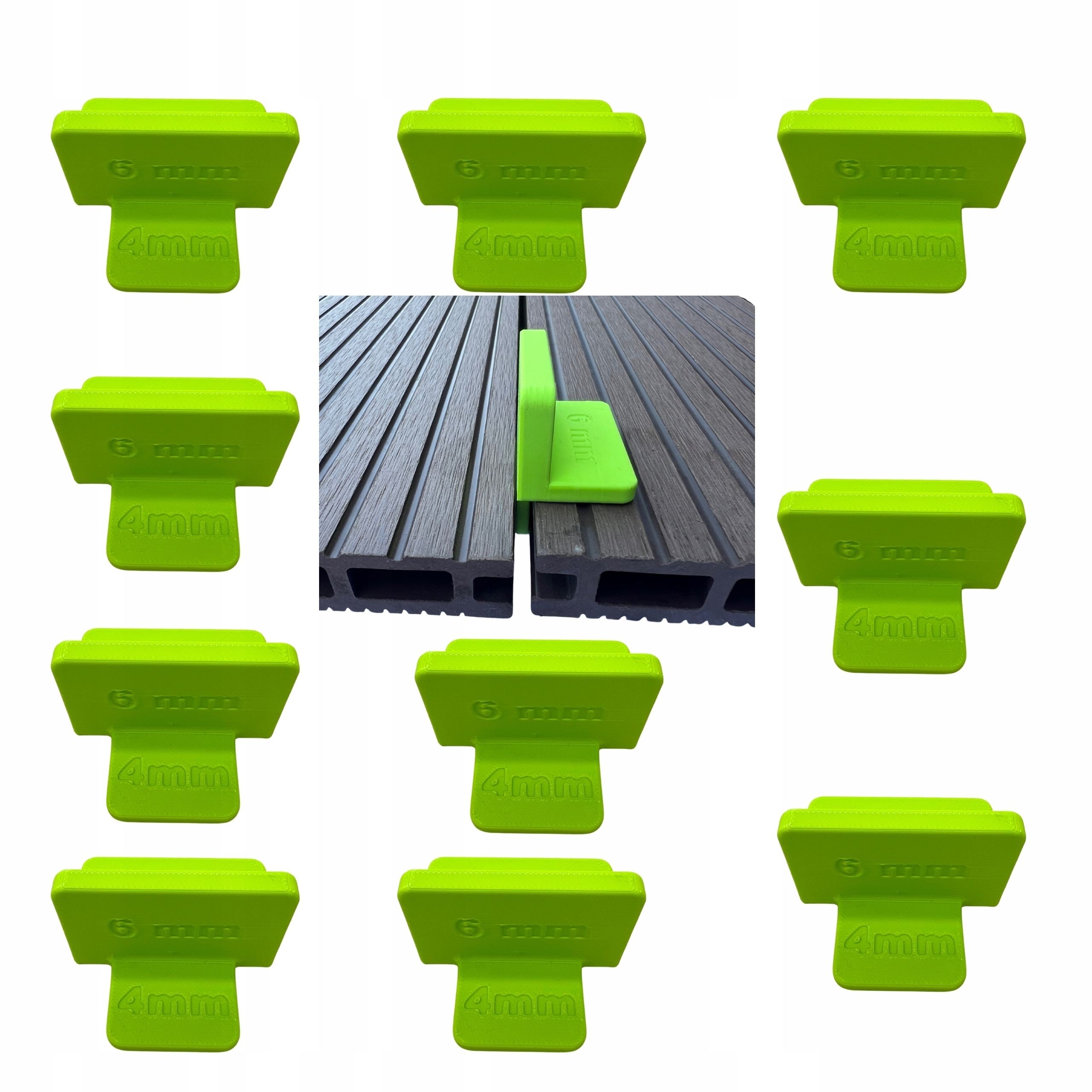 10x DYSTANS DYSTANSE DO DESEK TARASOWYCH STABILIZACJA DESEK 4mm, 6mm, 8mm