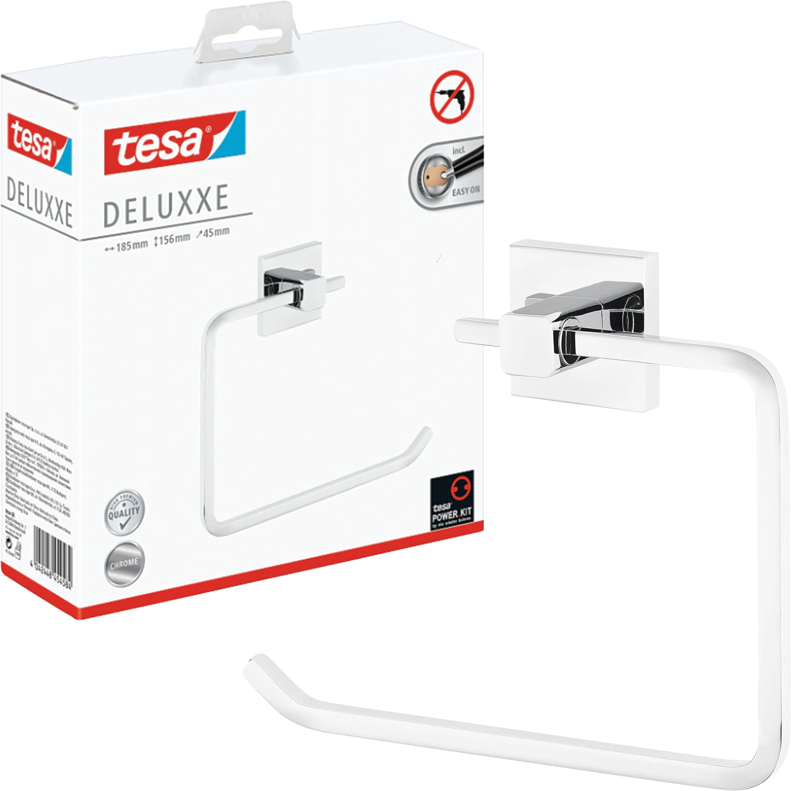 Uchwyt Łazienkowy Na Ręcznik Samoprzylepny Wiszący Tesa DELUXXE Metalowy