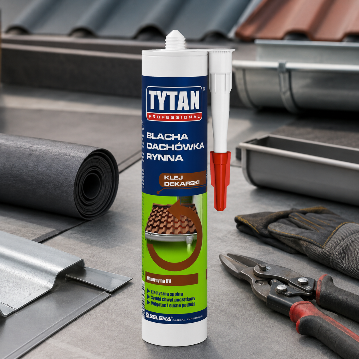 Klej Montażowy Dekarski Tytan Professional Uniwersalny Mocny Szary 290 ml