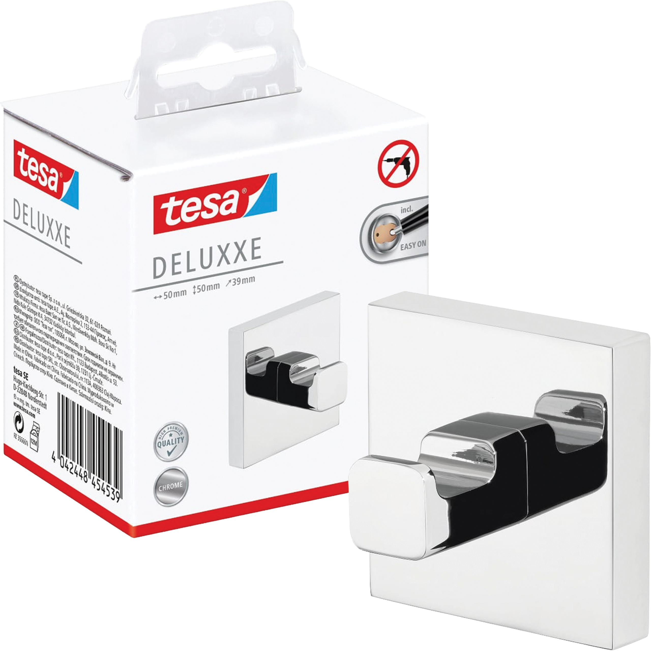 Haczyk Łazienkowy Samoprzylepny Tesa DELUXXE Wieszak Na Ręcznik Metalowy