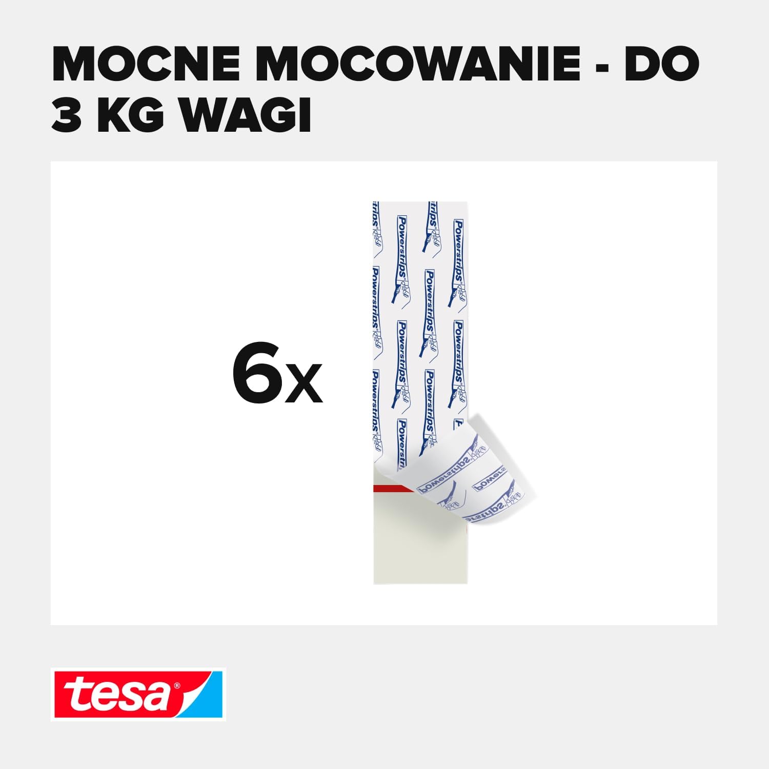 Plastry Montażowe Tesa Paski Samoprzylepne Do Płytek Metalu 3 kg 6 szt