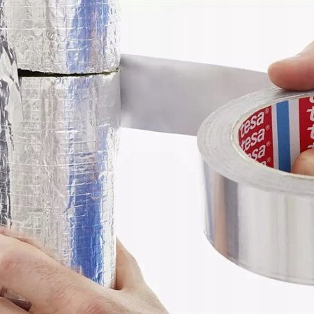 Taśma Aluminiowa Samoprzylepna Wzmocniona Tesa Do Łączenia Folii 75m x 50mm