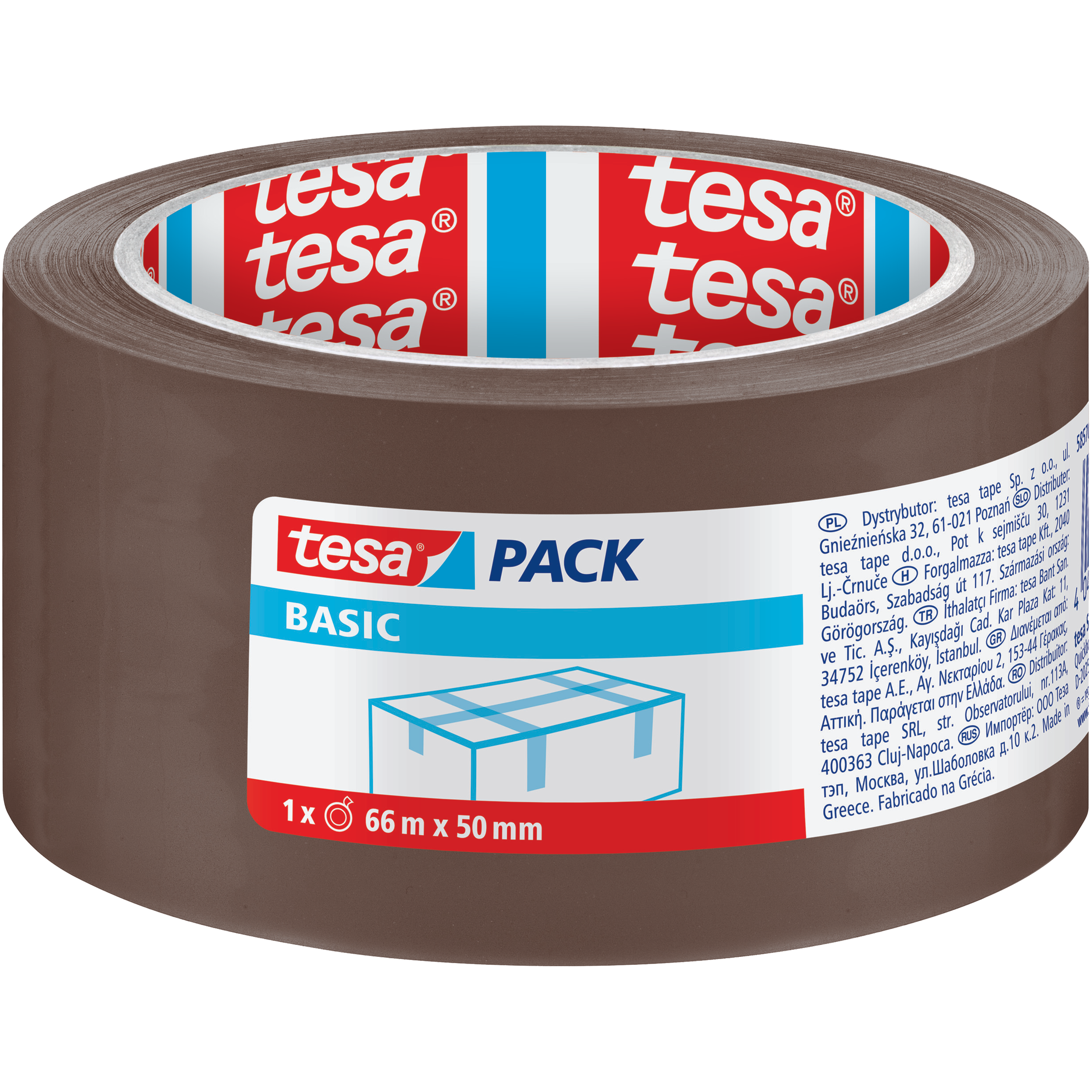 Taśma Klejąca Pakowa Mocna Tesa 66 m x 50mm Brązowa Akrylowa Do Pakowania