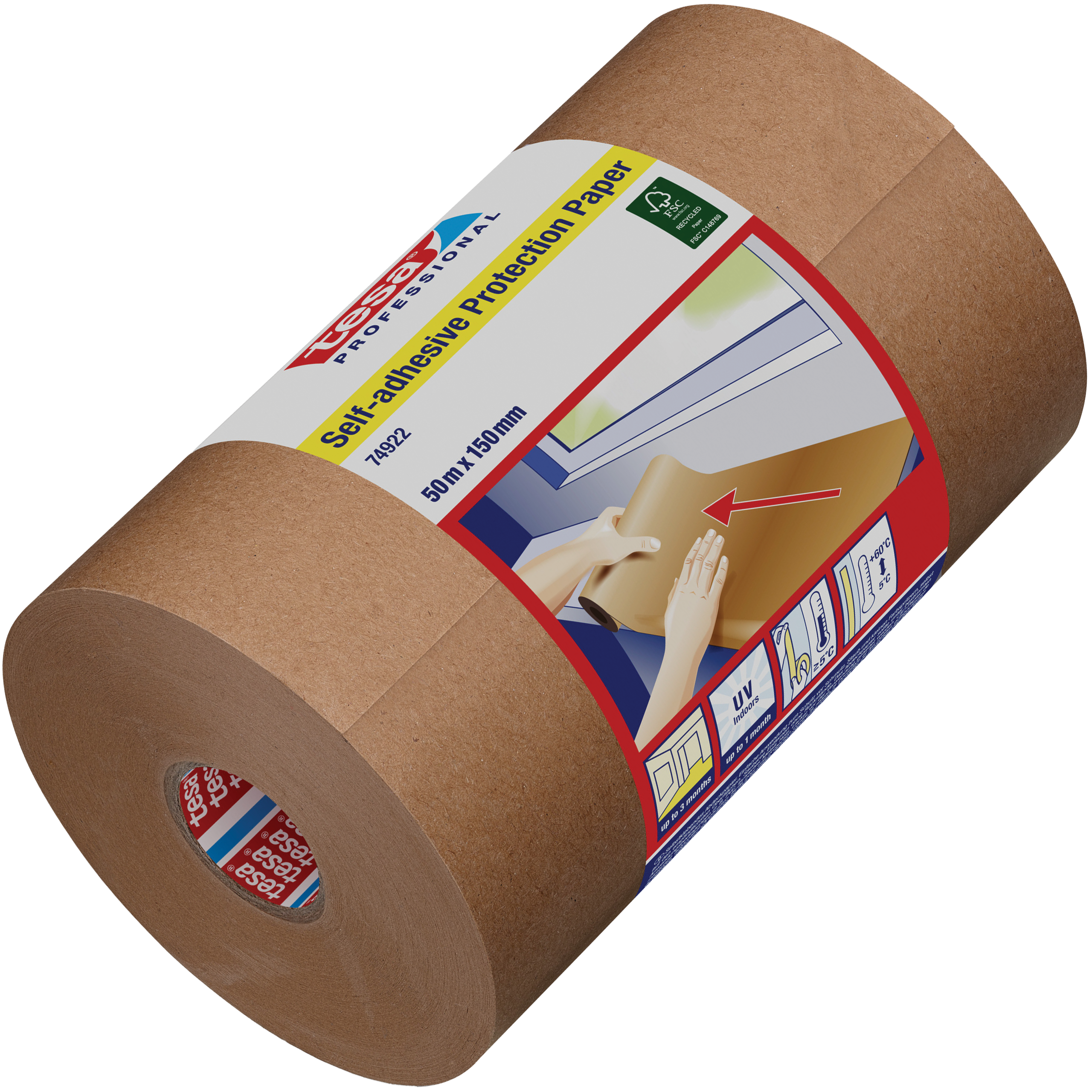 Papier Ochronny Malarski Samoprzylepny Tesa Zabezpieczający 50m x 150mm