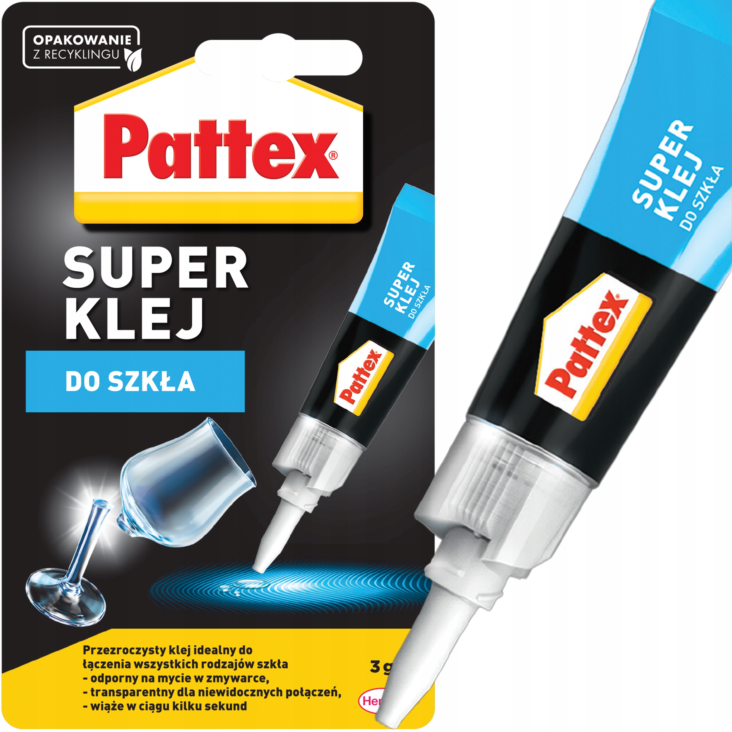 Klej Specjalistyczny Do Szkła Pattex Super Glue W Płynie Sekundowy Mocny 3g