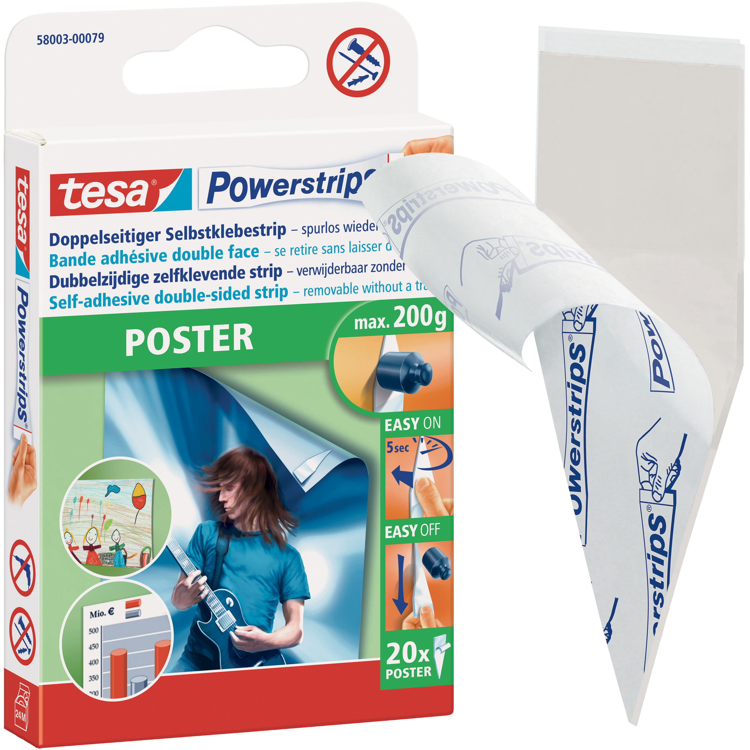 Plastry Klejące Montażowe Tesa Paski Samoprzylepne Do Plakatów 0,2kg 20 szt