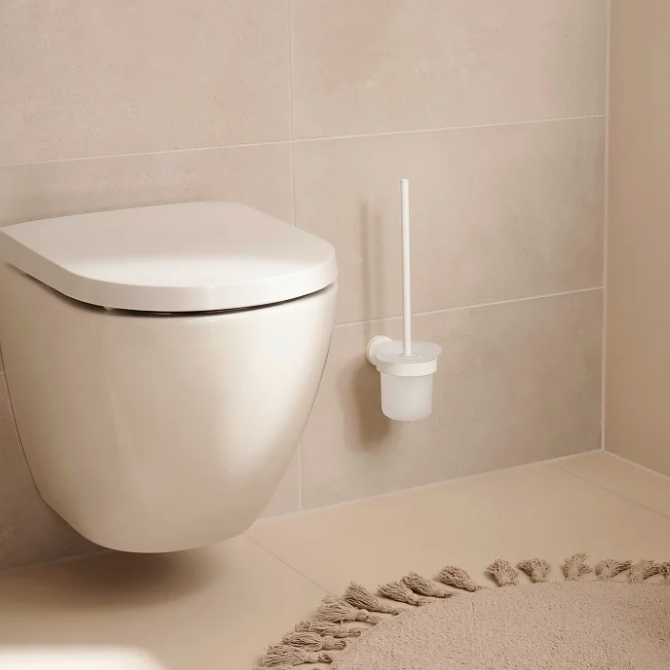 Szczotka Do WC Samoprzylepna Tesa MOON WHITE Uchwyt Do Łazienki Metalowy