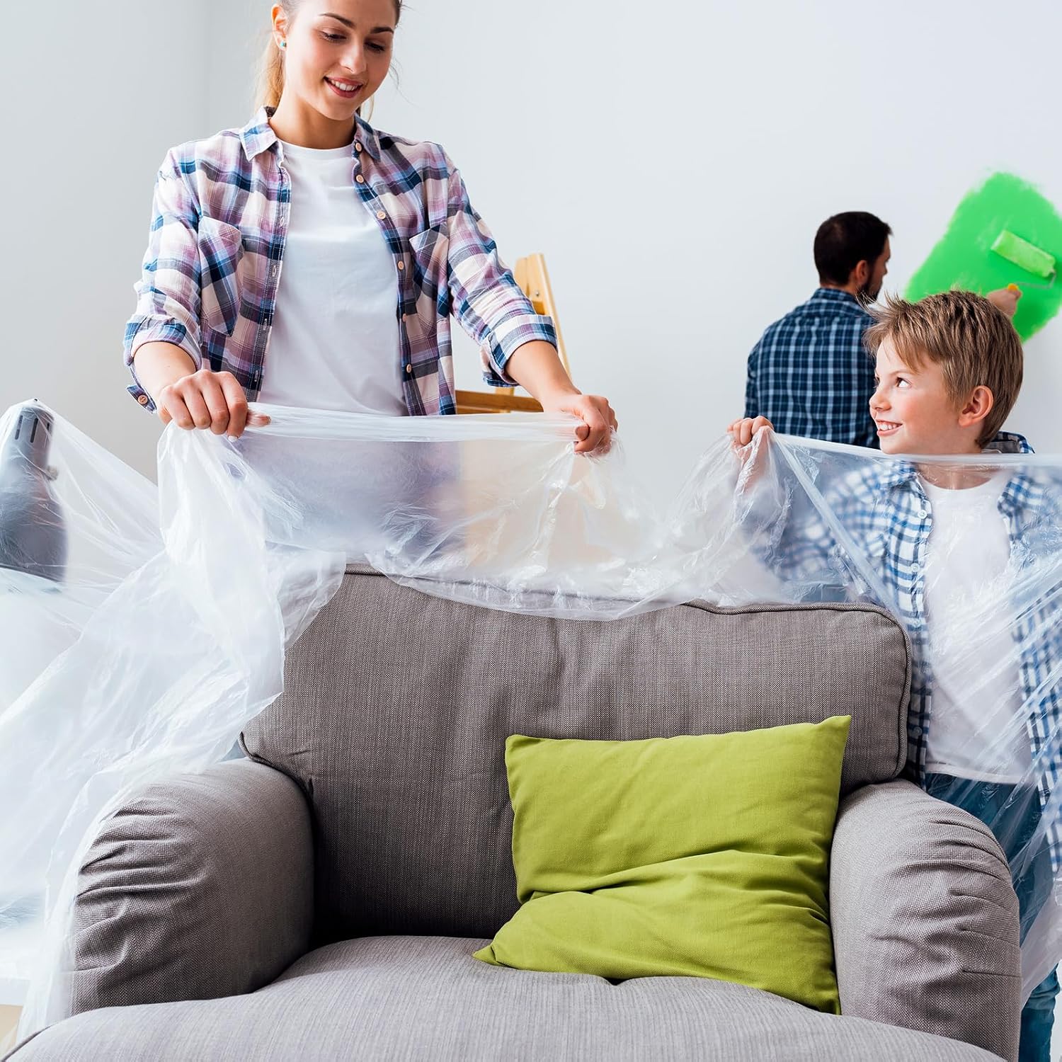 Folia Ochronna Budowlana Tesa Gruba Plandeka Malarska 4m x 5m Przezroczysta