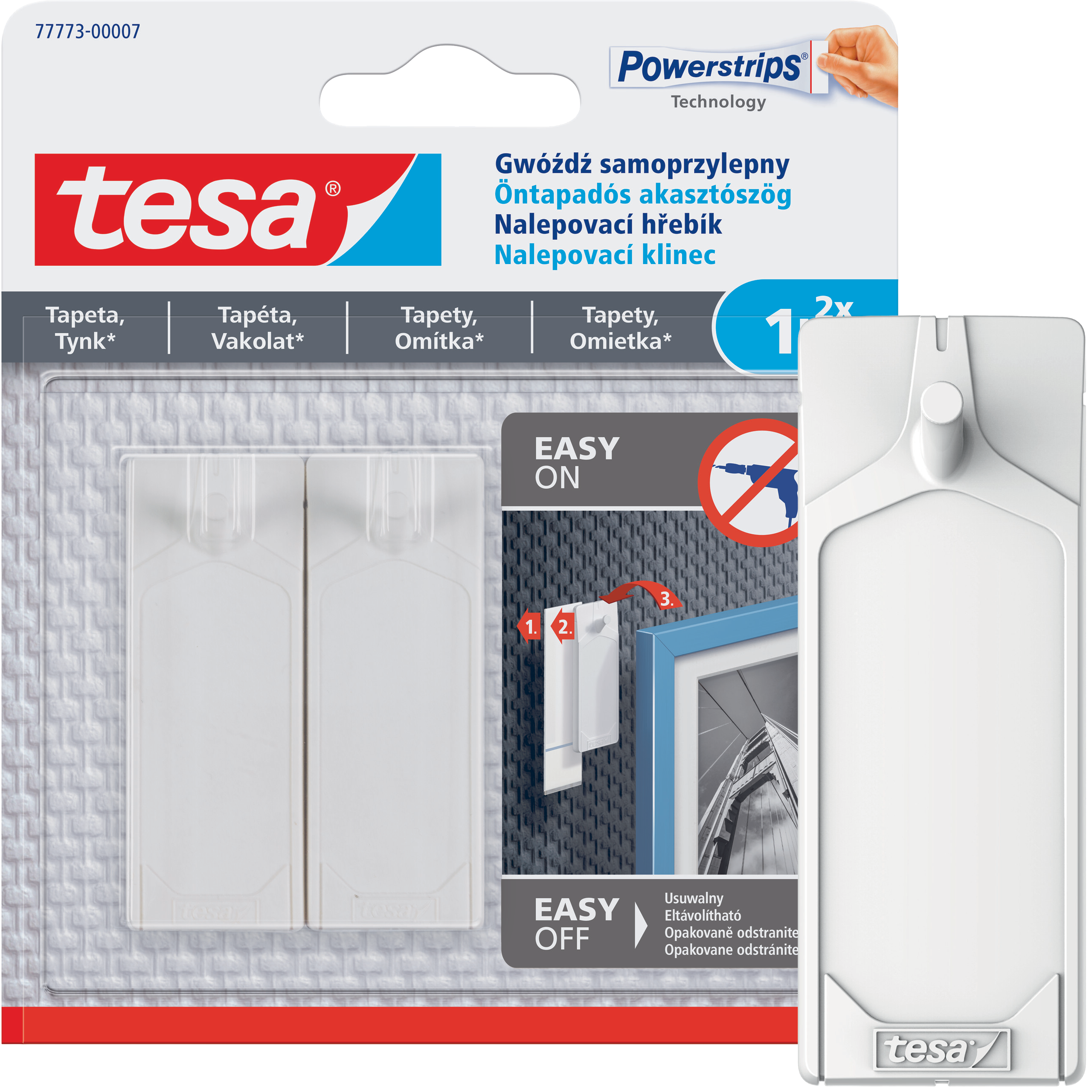 Haczyki Samoprzylepne Tesa Gwóźdź do Wieszania Obrazów do Tynku Tapet 1kg